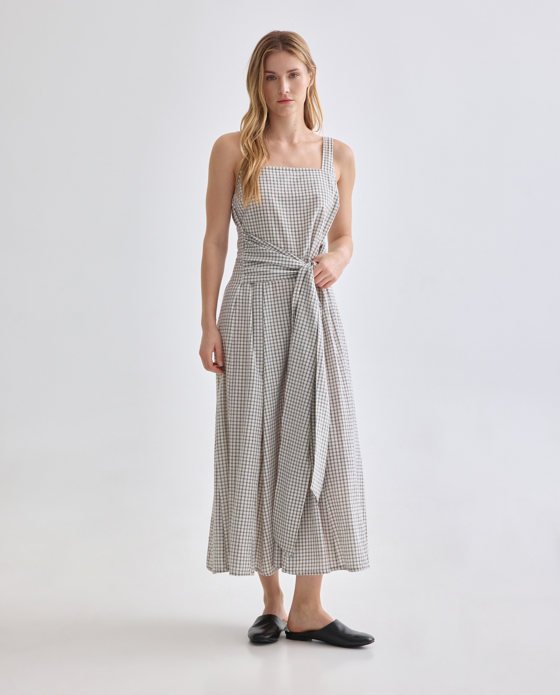 Imagen 0 de Vestido de mujer lazada de cuadros