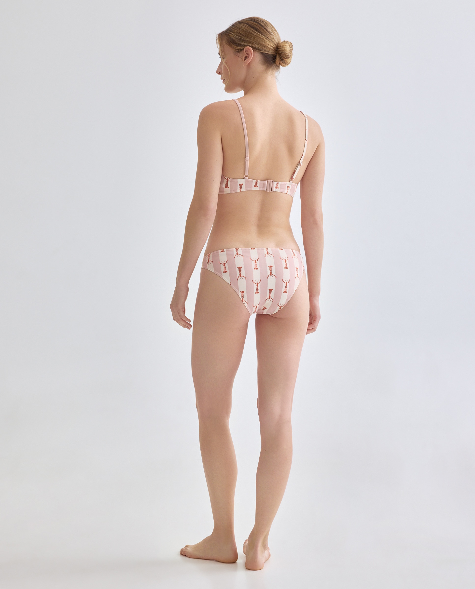 Bikini mujer pieza escote estampado 200 Rosa-2