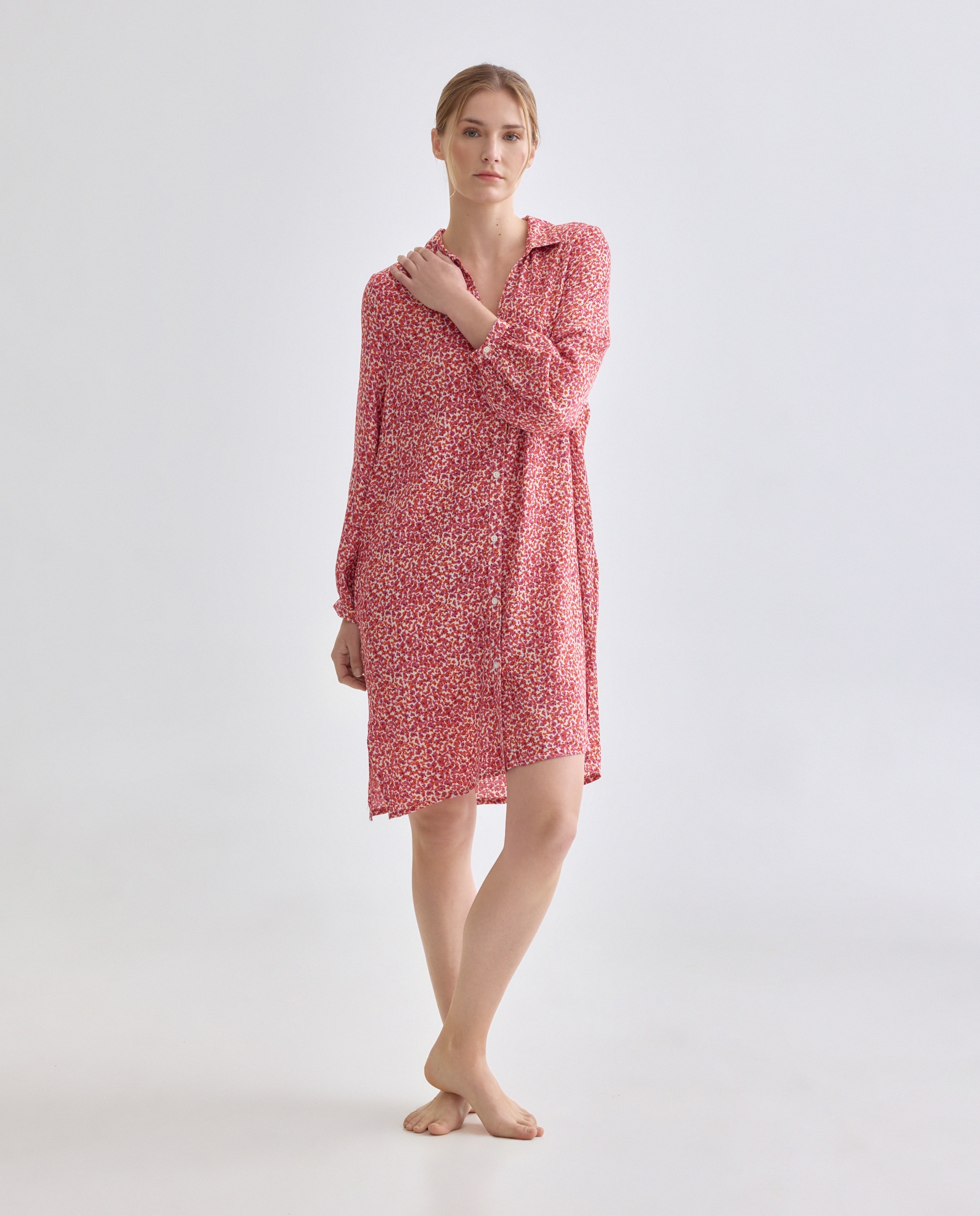 Imagen 0 de Caftán mujer camisero estampado