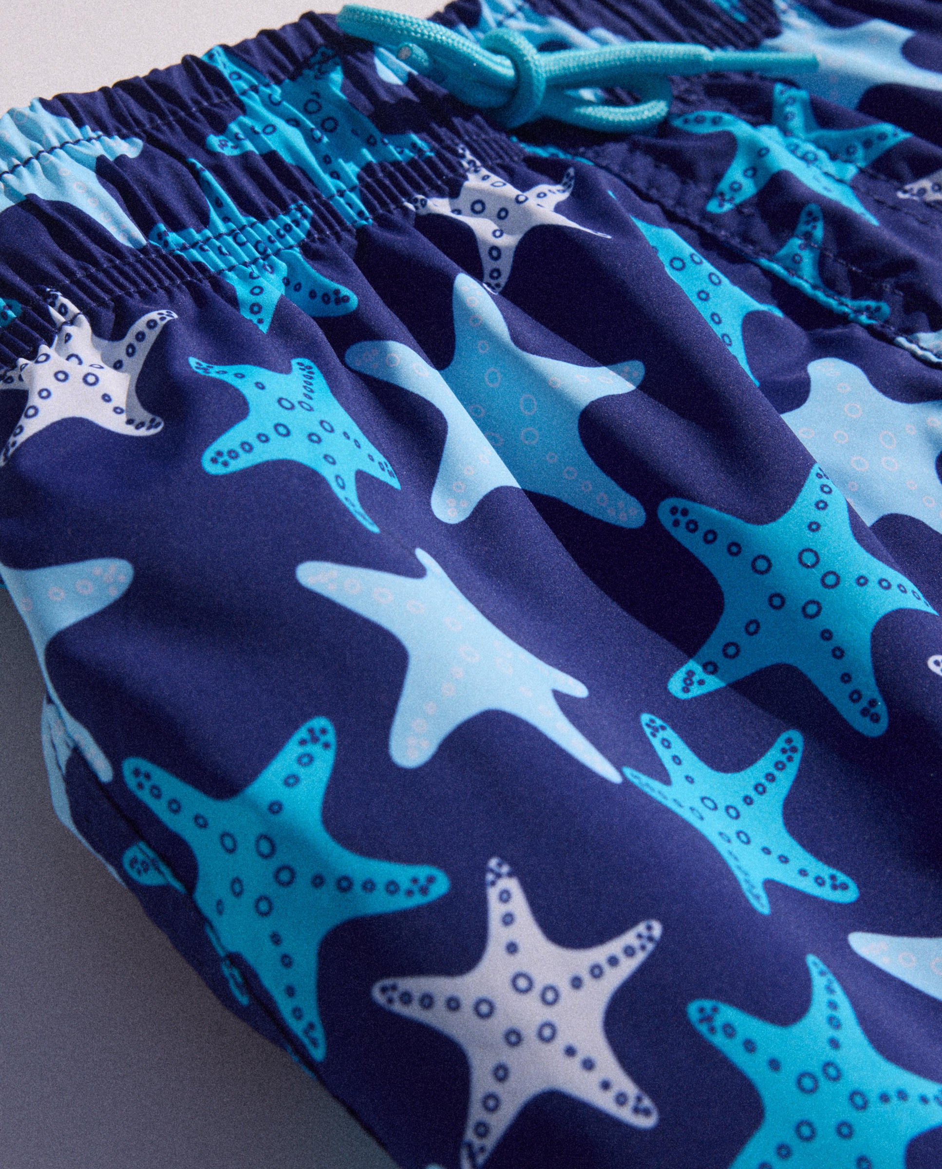 Calções de Banho com Estrelas-do-Mar Azul-4
