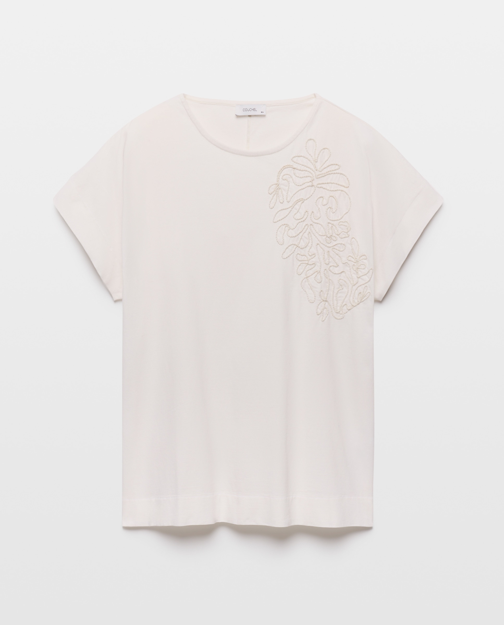 Imagem 0 de T-shirt de Manga Curta com Flor no Ombro