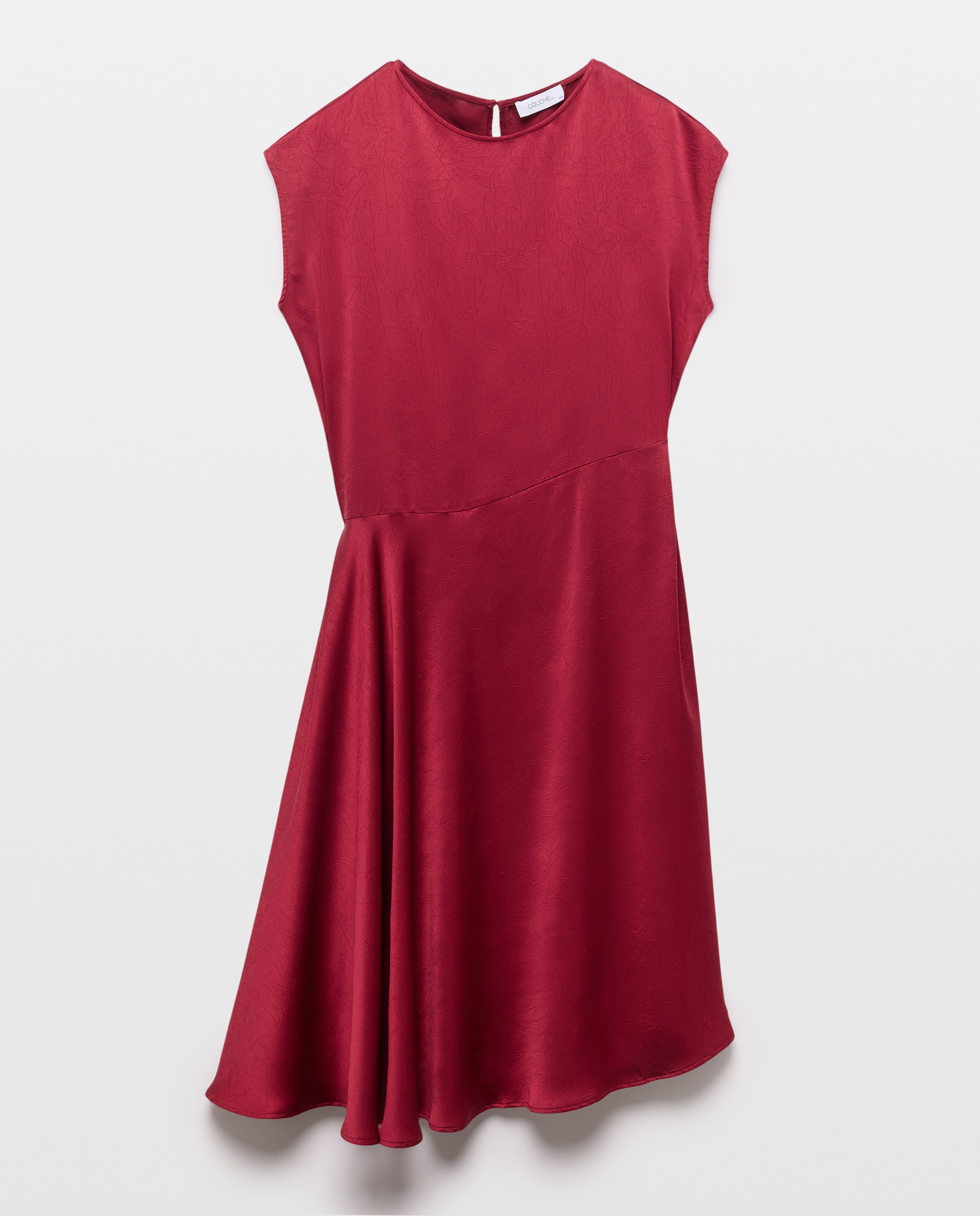 Vestido sem Mangas de Cetim Crinkle 200 Rosa-3