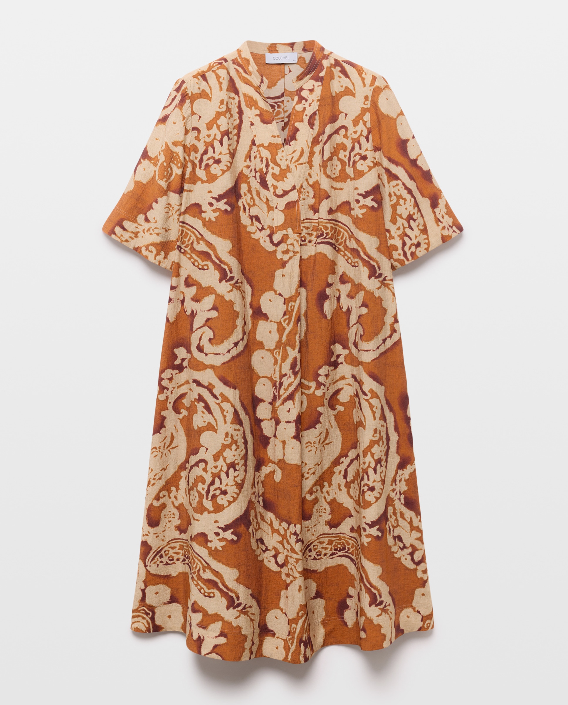 Imagem 0 de Vestido Midi Estampado com Manga Curta