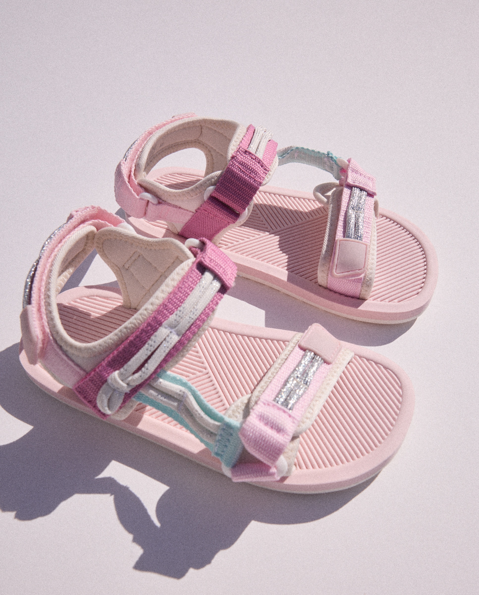 Sandálias com Velcro e Cordas 200 Rosa-6