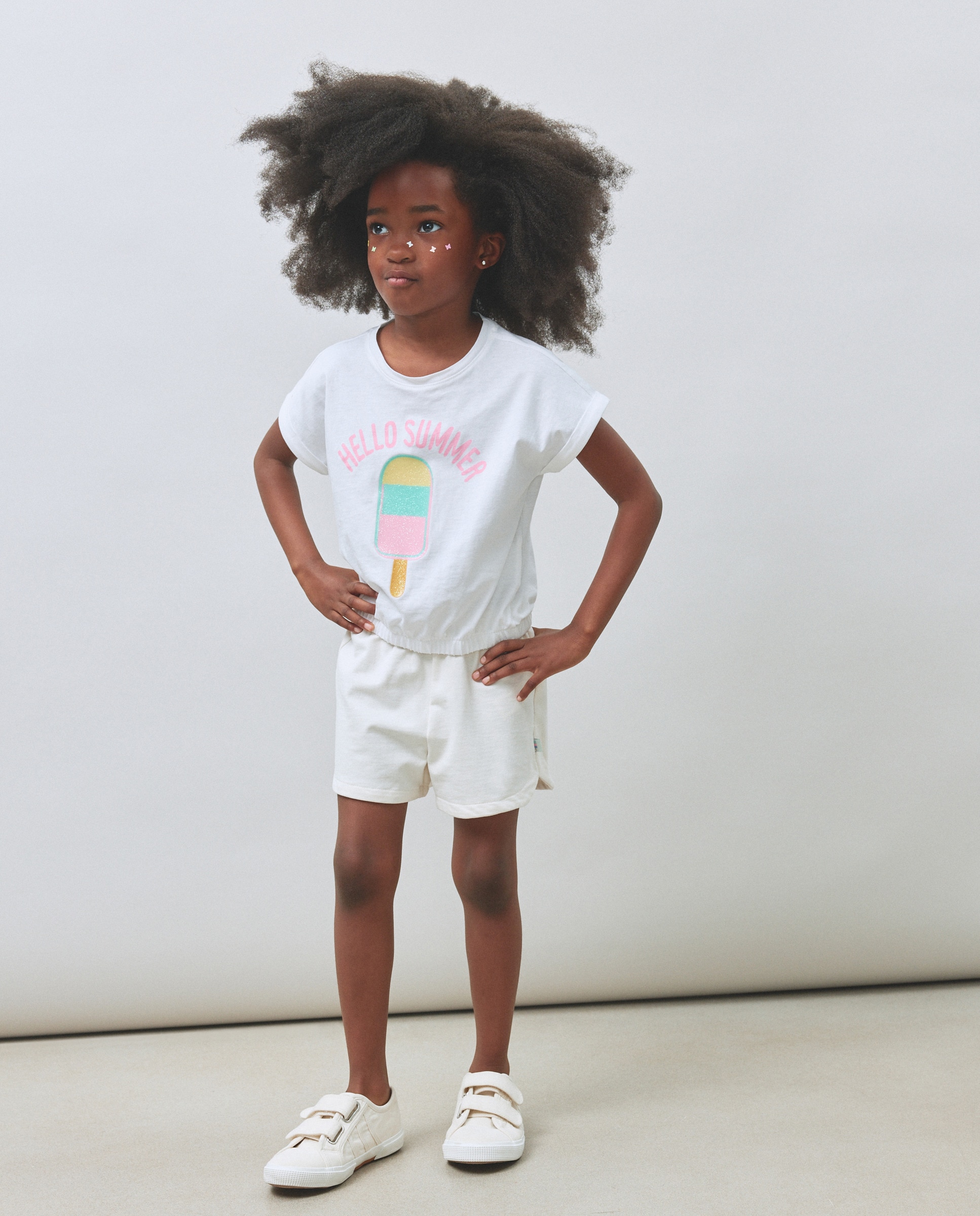 T-shirt de Alças com Elástico na Parte Inferior e Fantasia Kids El Corte Inglés Branco-2