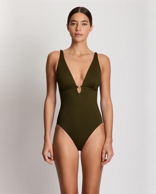 Imagem 0 de Fato de Banho com Efeito de Controlo Ligeiro e Decote em Bico