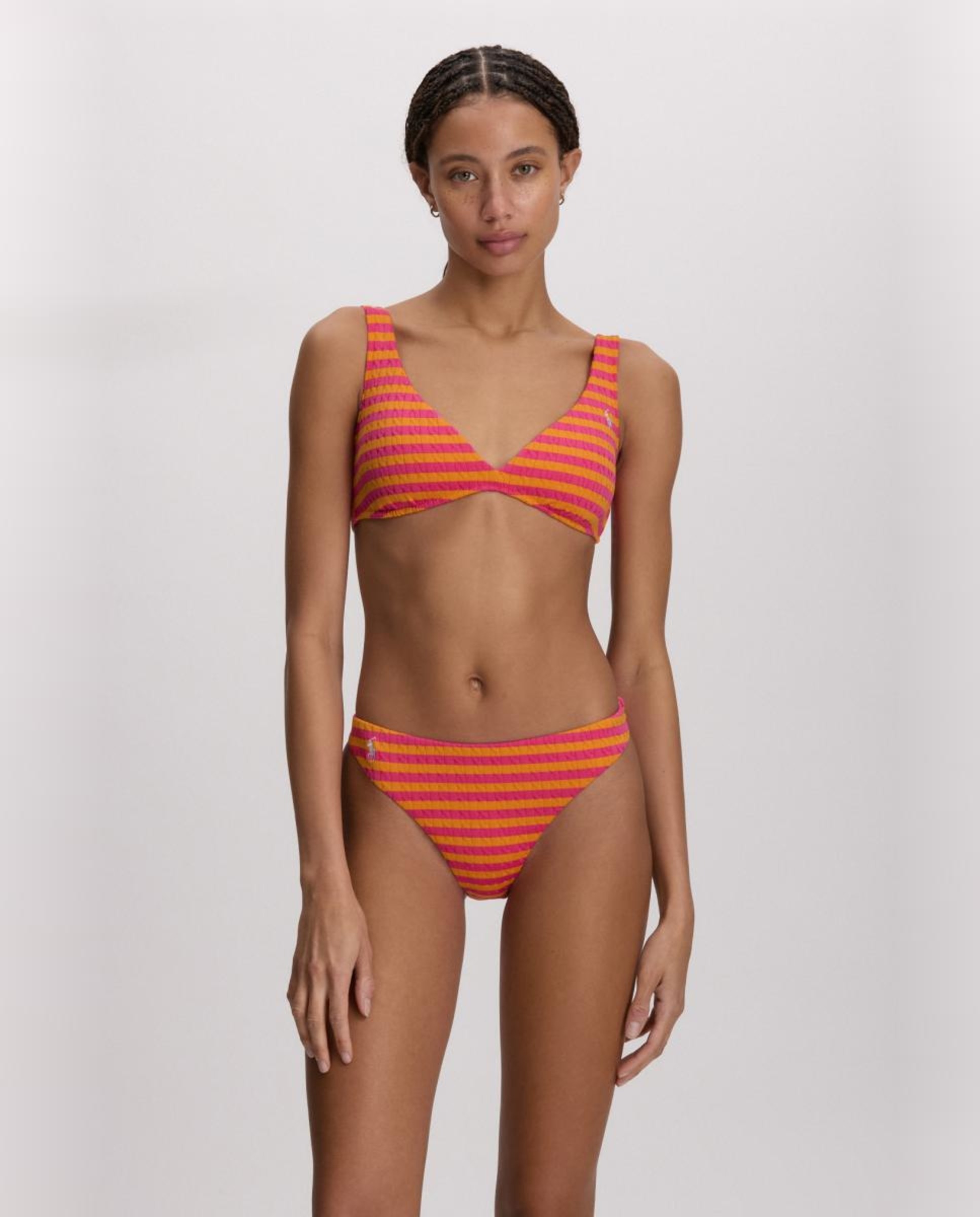 Top de Biquíni Triangular Laranja-3