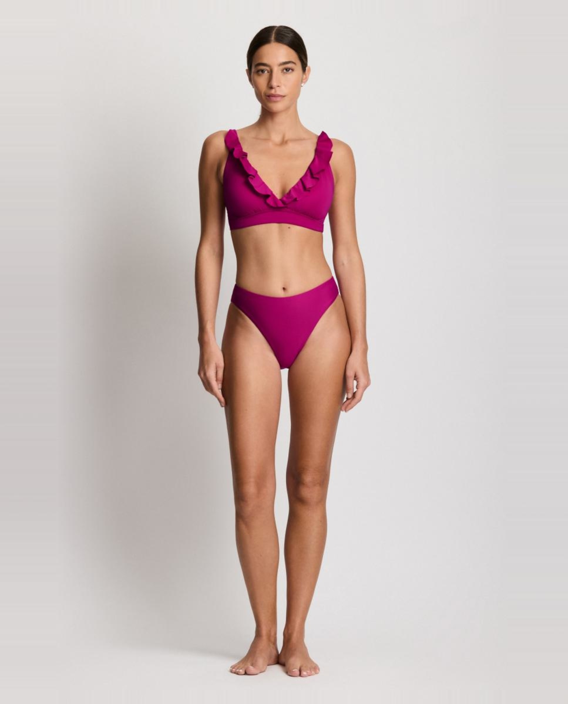 Top de Biquíni Triangular Rosa-2