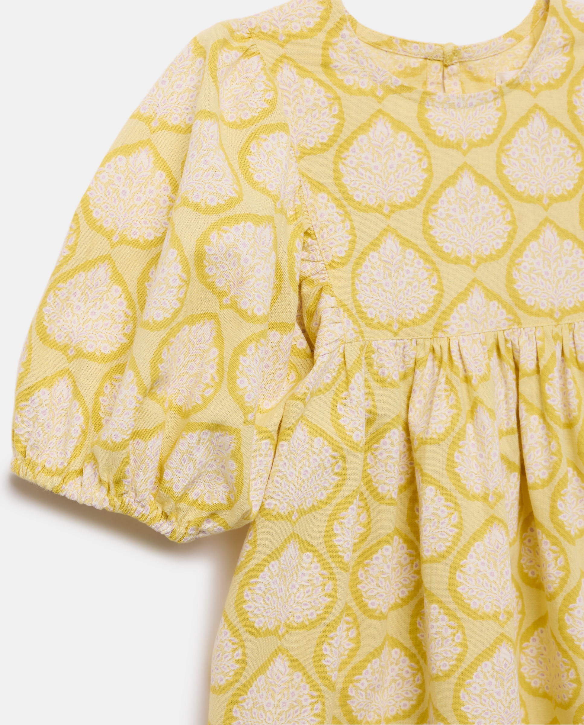 Vestido niña de lino estampado Pistacho-3