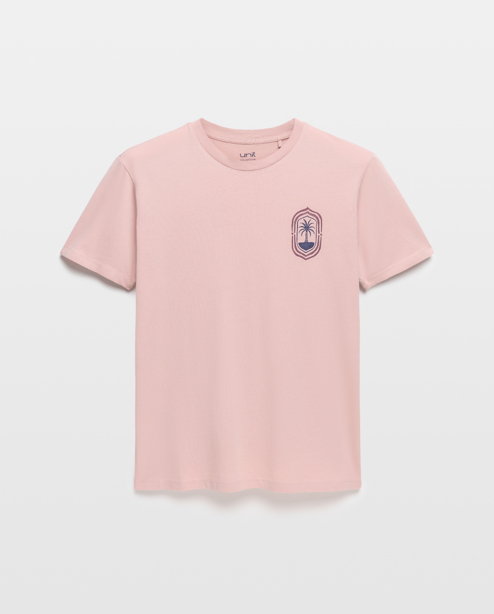 Camiseta de hombre manga corta Palmera Rosa claro-4