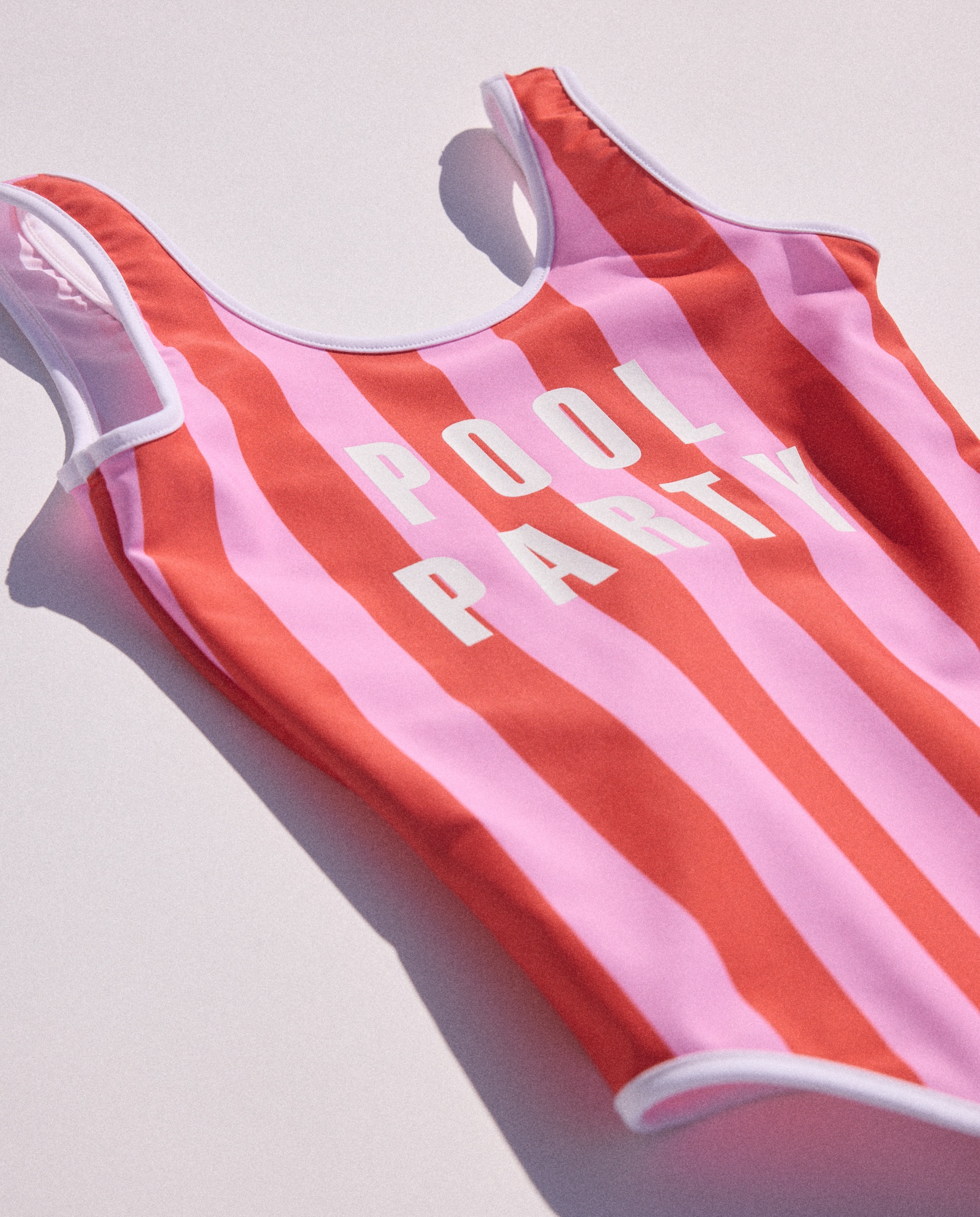 Fato de Banho com Risca Larga Vermelho-4