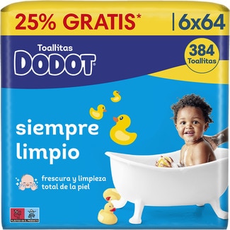 toallitas húmedas infantiles pack 6x64 unidades envase 384 unidades - Dodot
