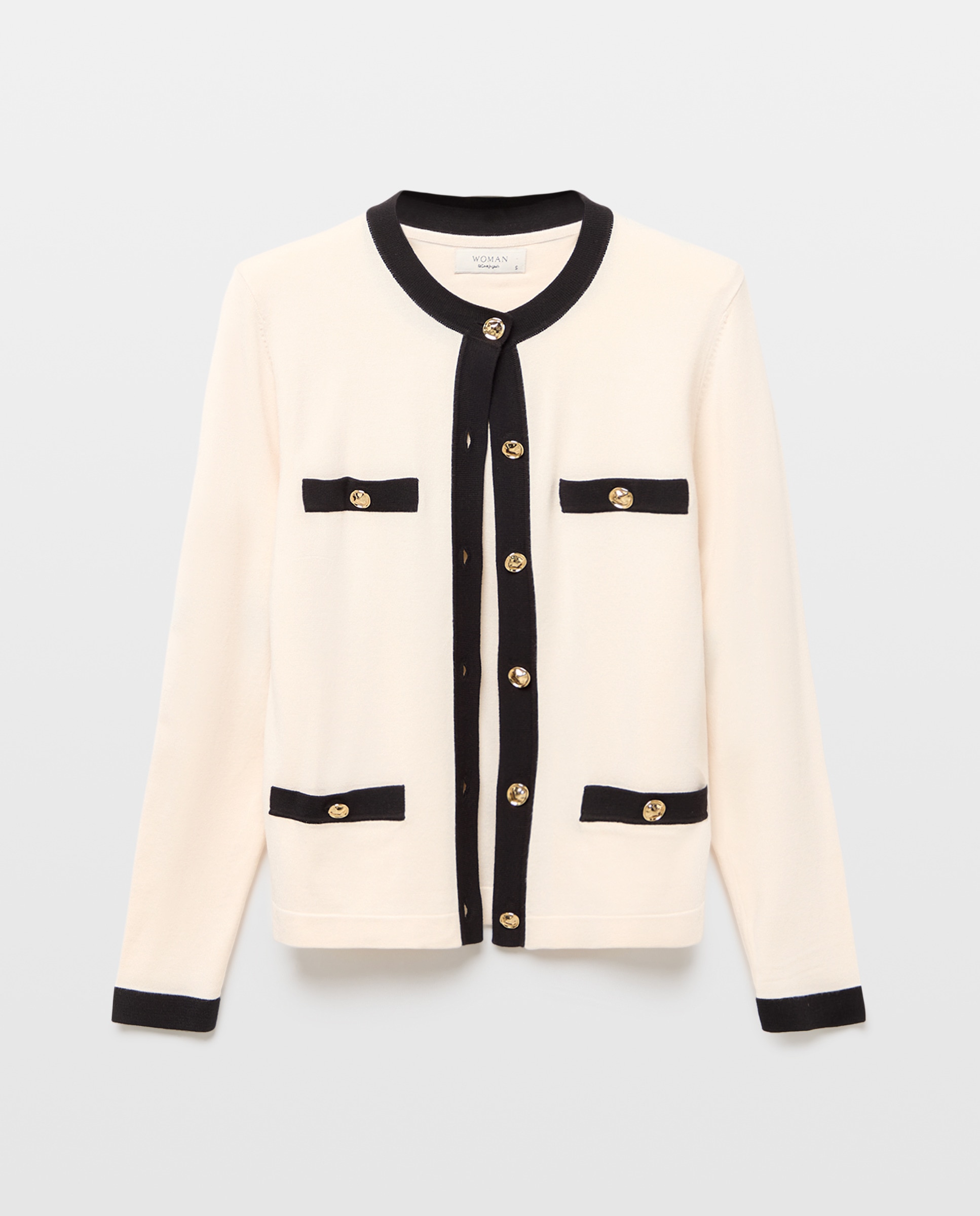 Twin Set Fitted Casaco e Camisola de Malha Lisos 120 Cru-5