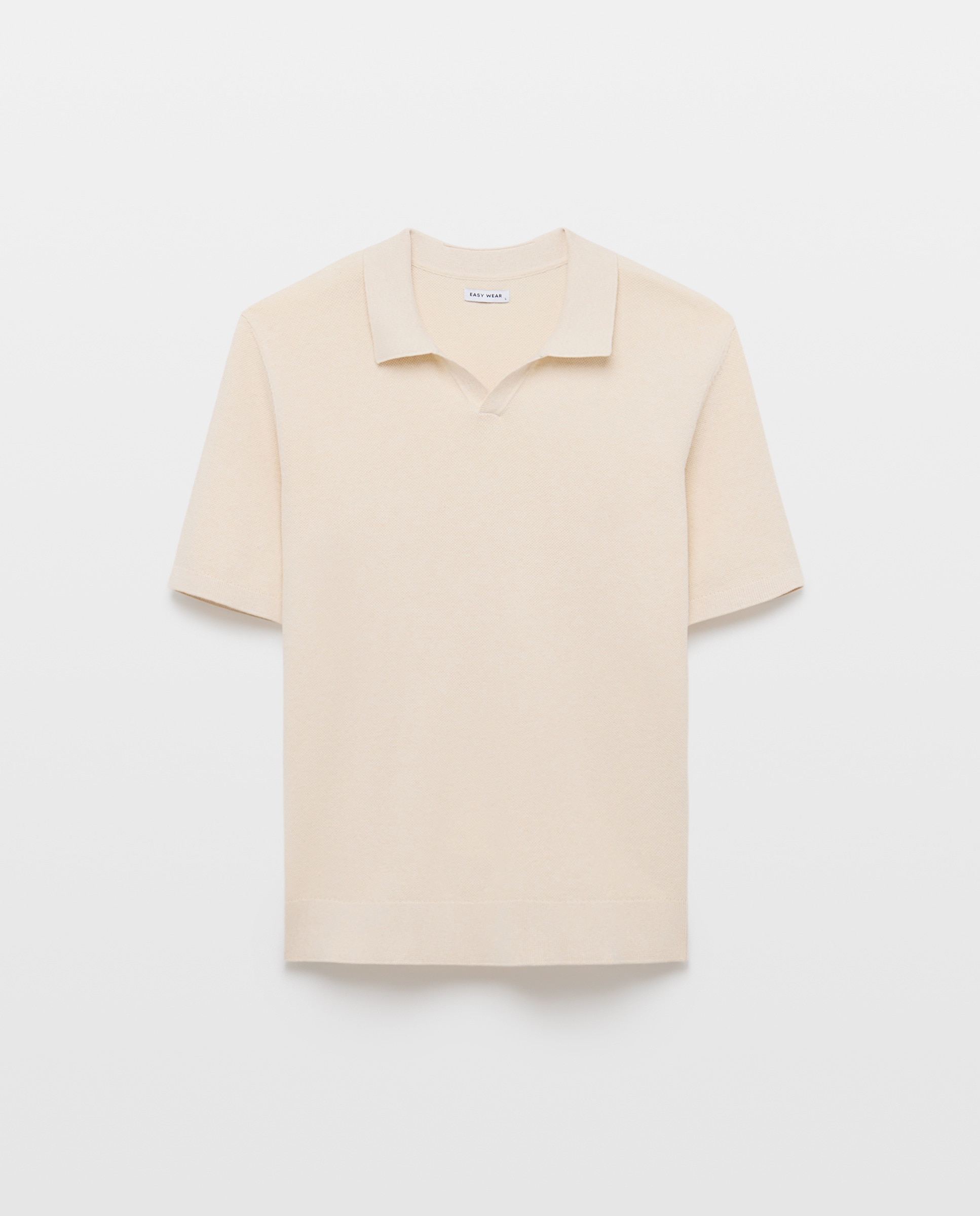Polo de tricot de manga corta de hombre - Easy Wear - 120 Crudo 120 Crudo-4