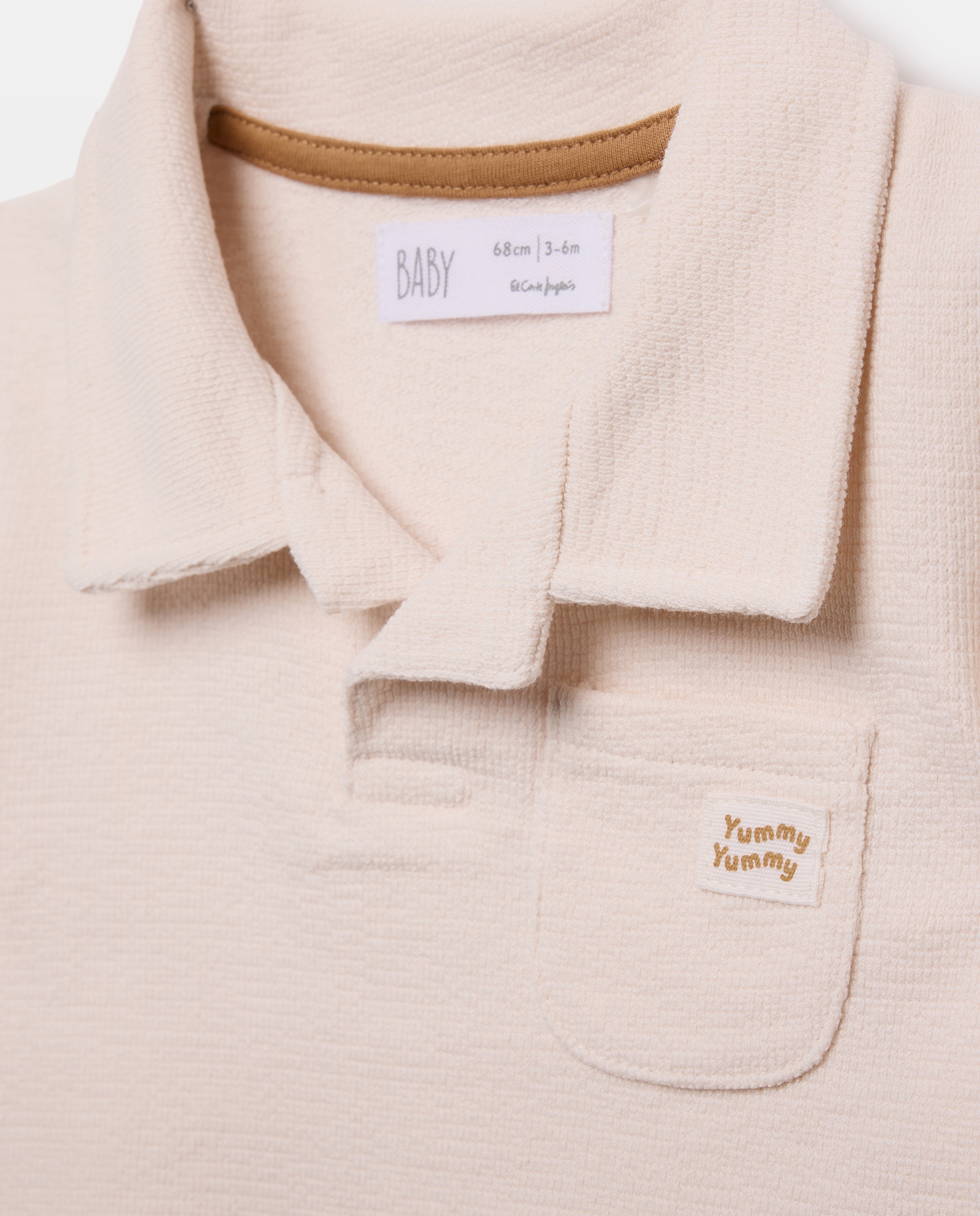 Polo para bebé de manga corta y rizo - Baby El Corte Inglés - 120 Crudo 120 Crudo-3