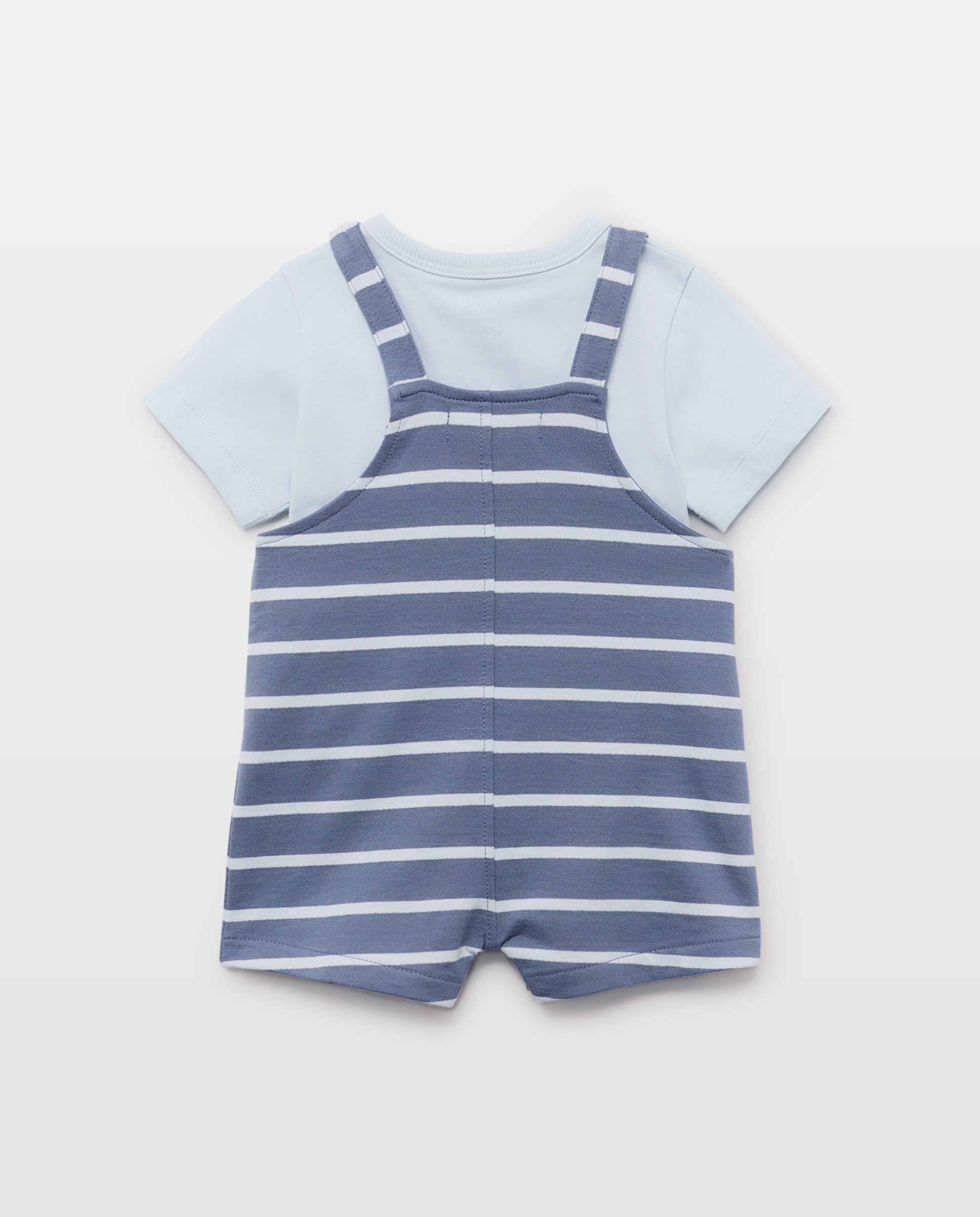 Conjunto de 2 Peças para Bebé: Jardineiras e T-shirt Baby El Corte Inglés 471 Índigo-2