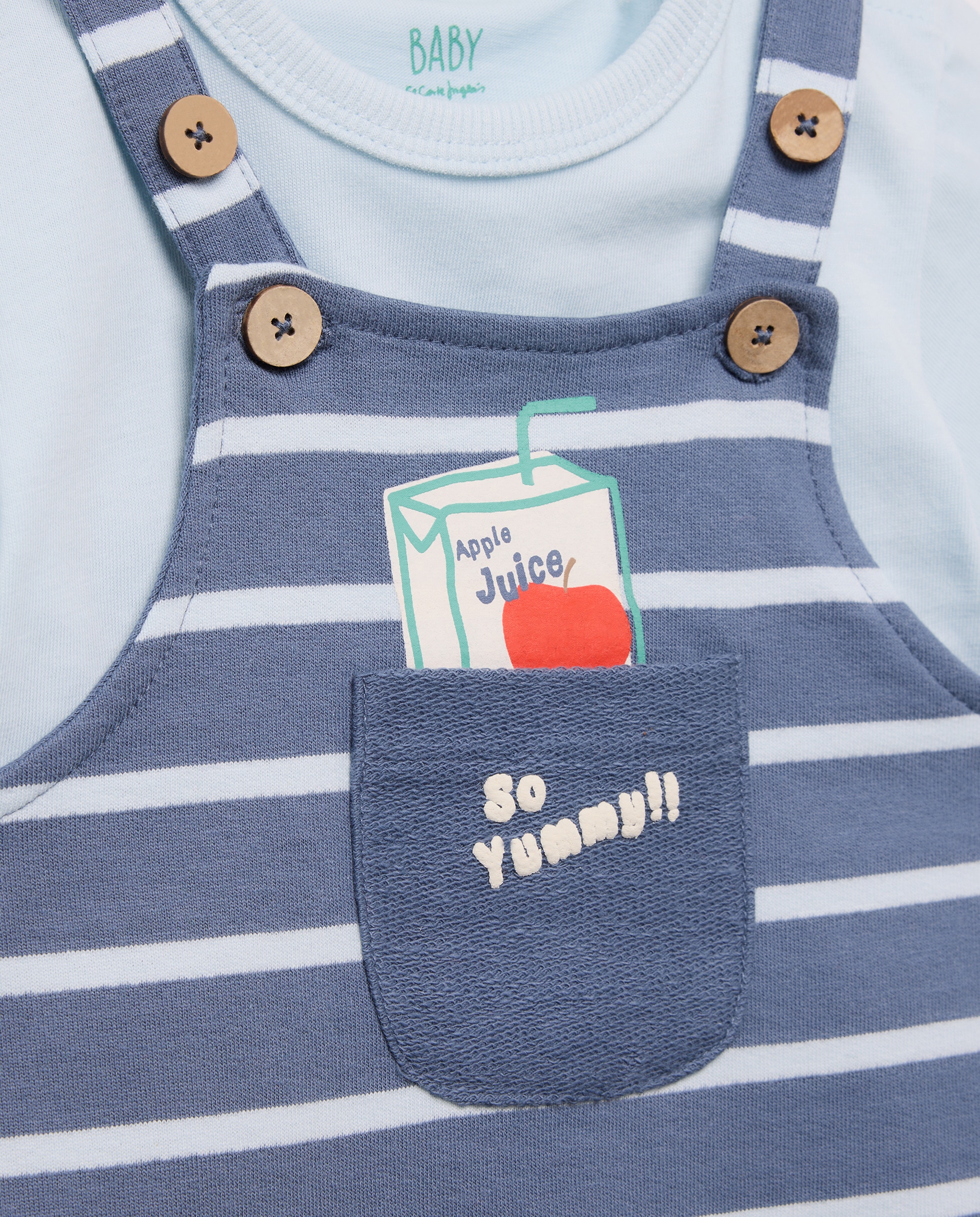 Conjunto de 2 Peças para Bebé: Jardineiras e T-shirt Baby El Corte Inglés 471 Índigo-4