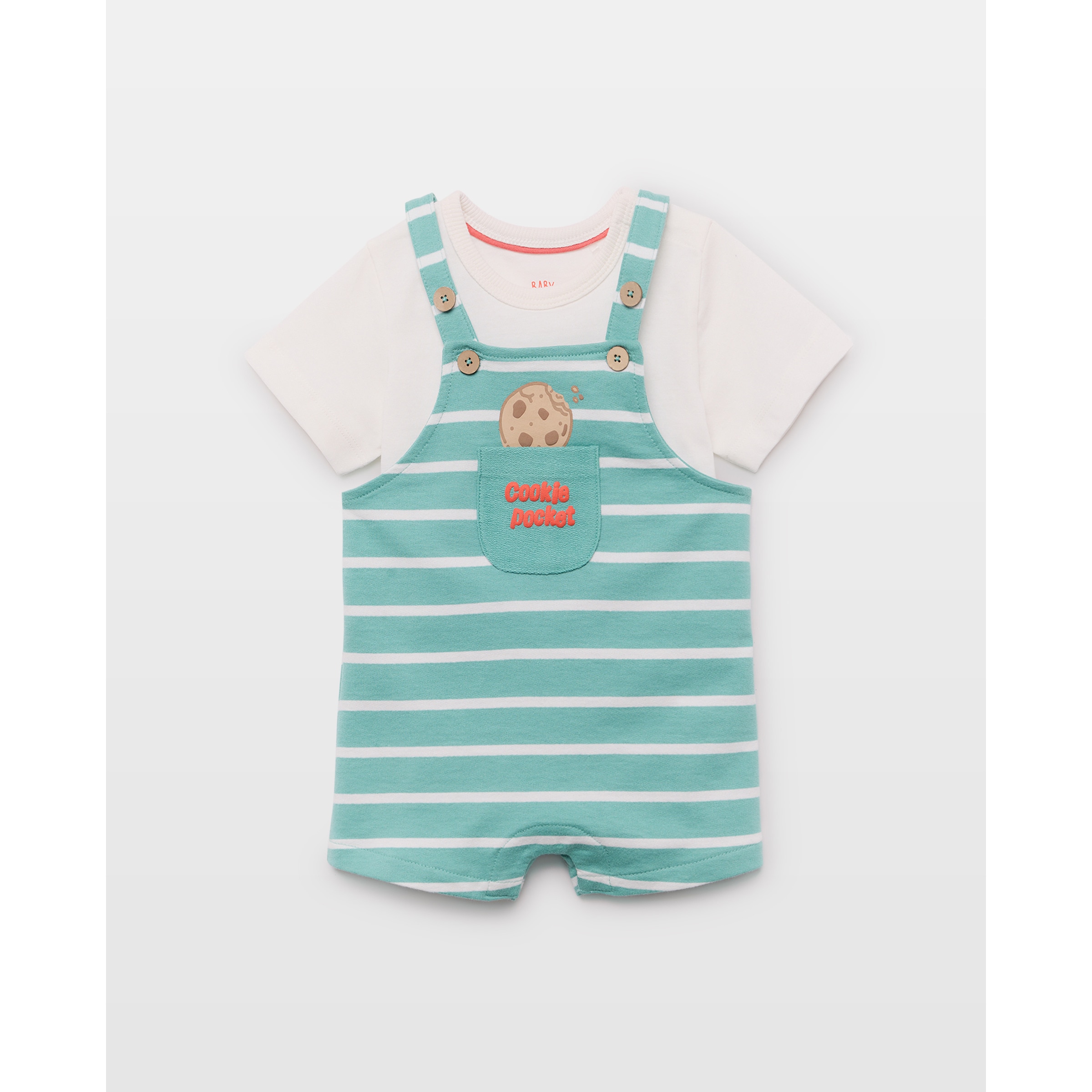 Imagen 0 de Conjunto para bebé de 2 piezas peto y camiseta Verde