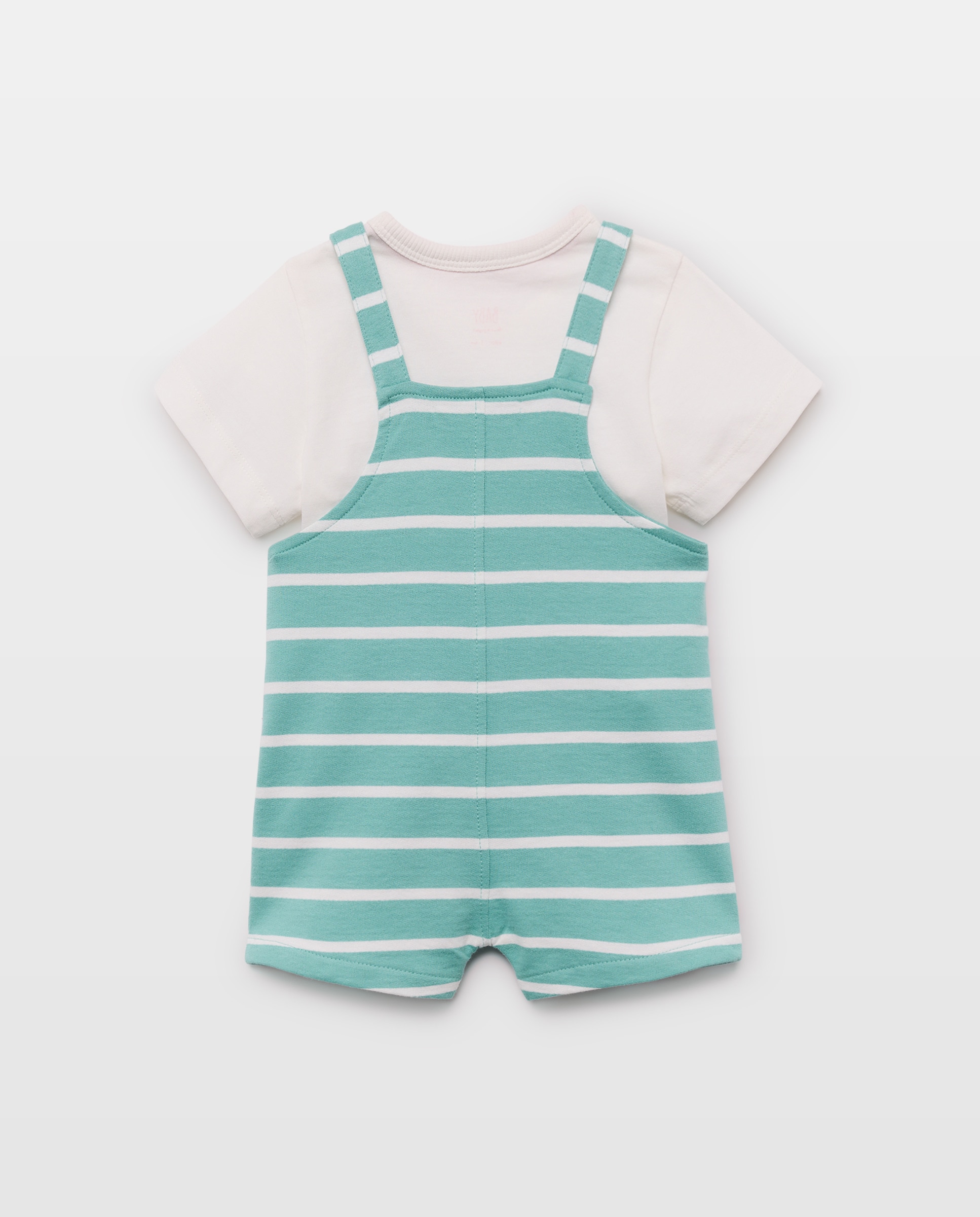 Conjunto de 2 Peças para Bebé: Jardineiras e T-shirt Baby El Corte Inglés Verde-2