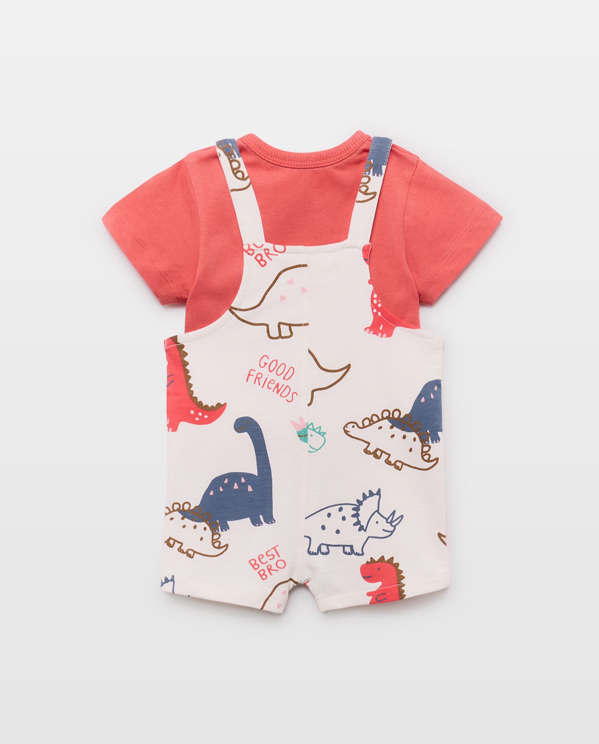 Conjunto para Bebé de 2 Peças: Jardineiras e T-shirt Estampada Baby El Corte Inglés 120 Cru-2