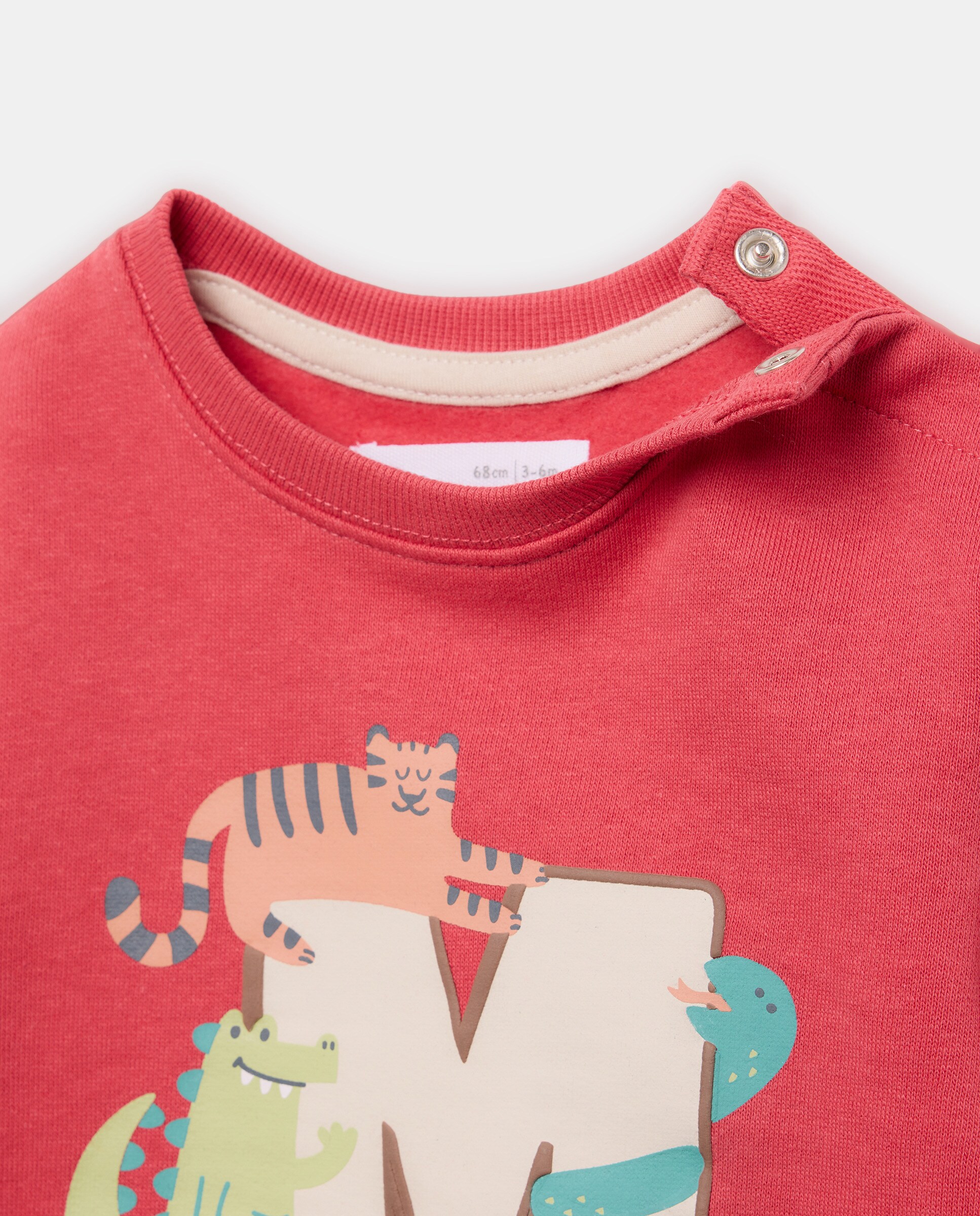 Conjunto Comprido de 2 Peças de Bebé com Sweatshirt Fechada e Calças de Felpa Baby El Corte Inglés 600 Vermelho-4