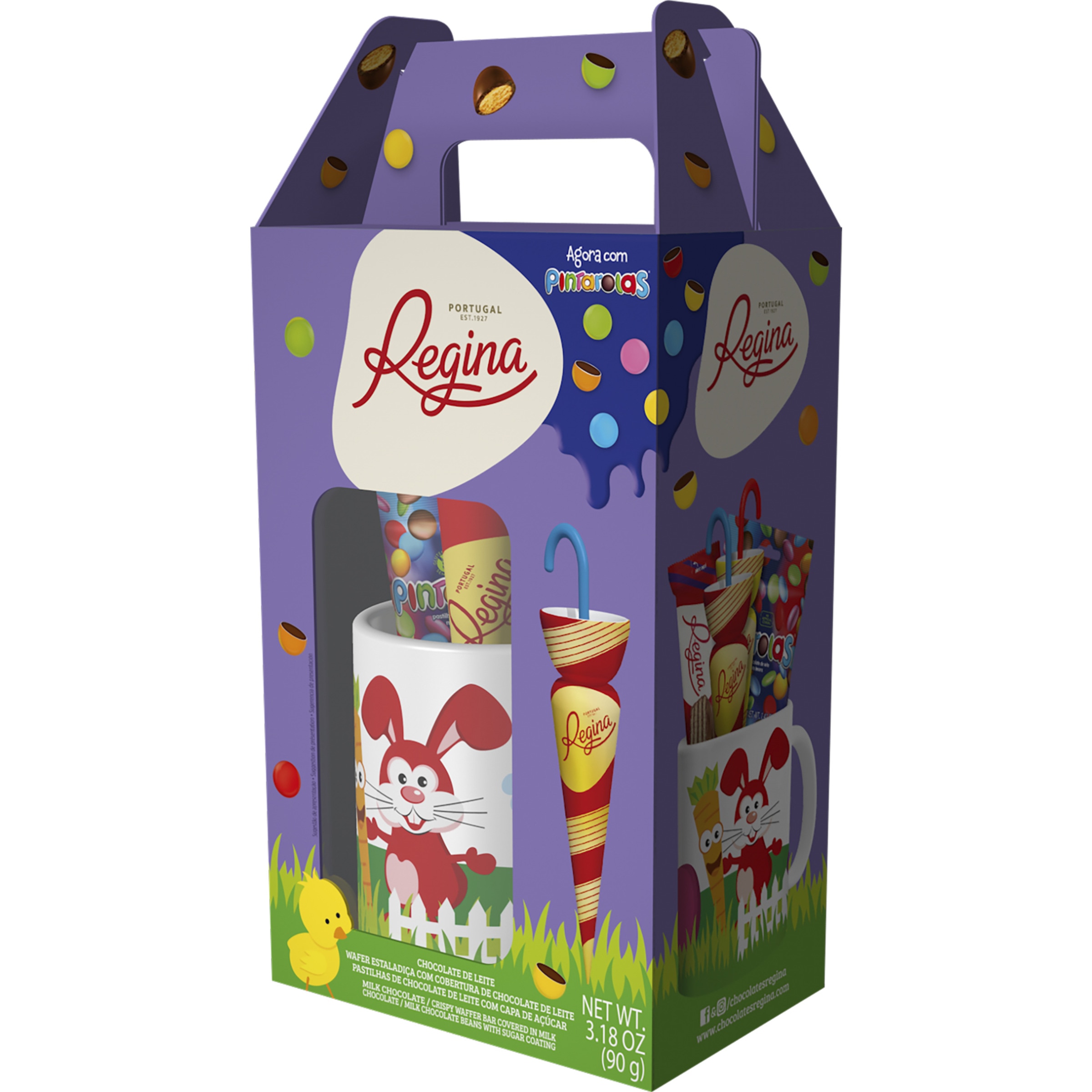 Caneca da Páscoa com Chocolates embalagem 90 g
