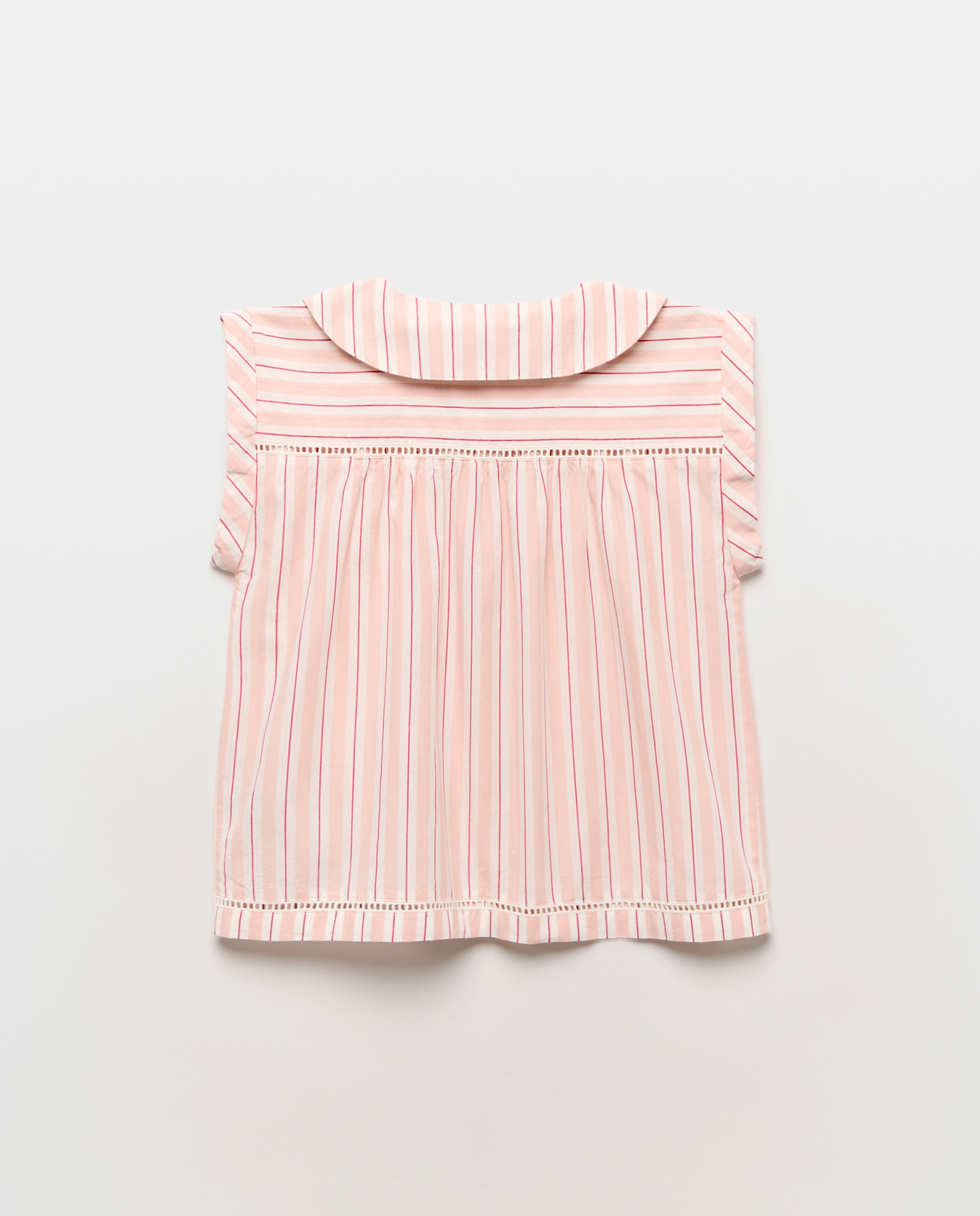 Blusa niña cuello frill 240 Fucsia-2