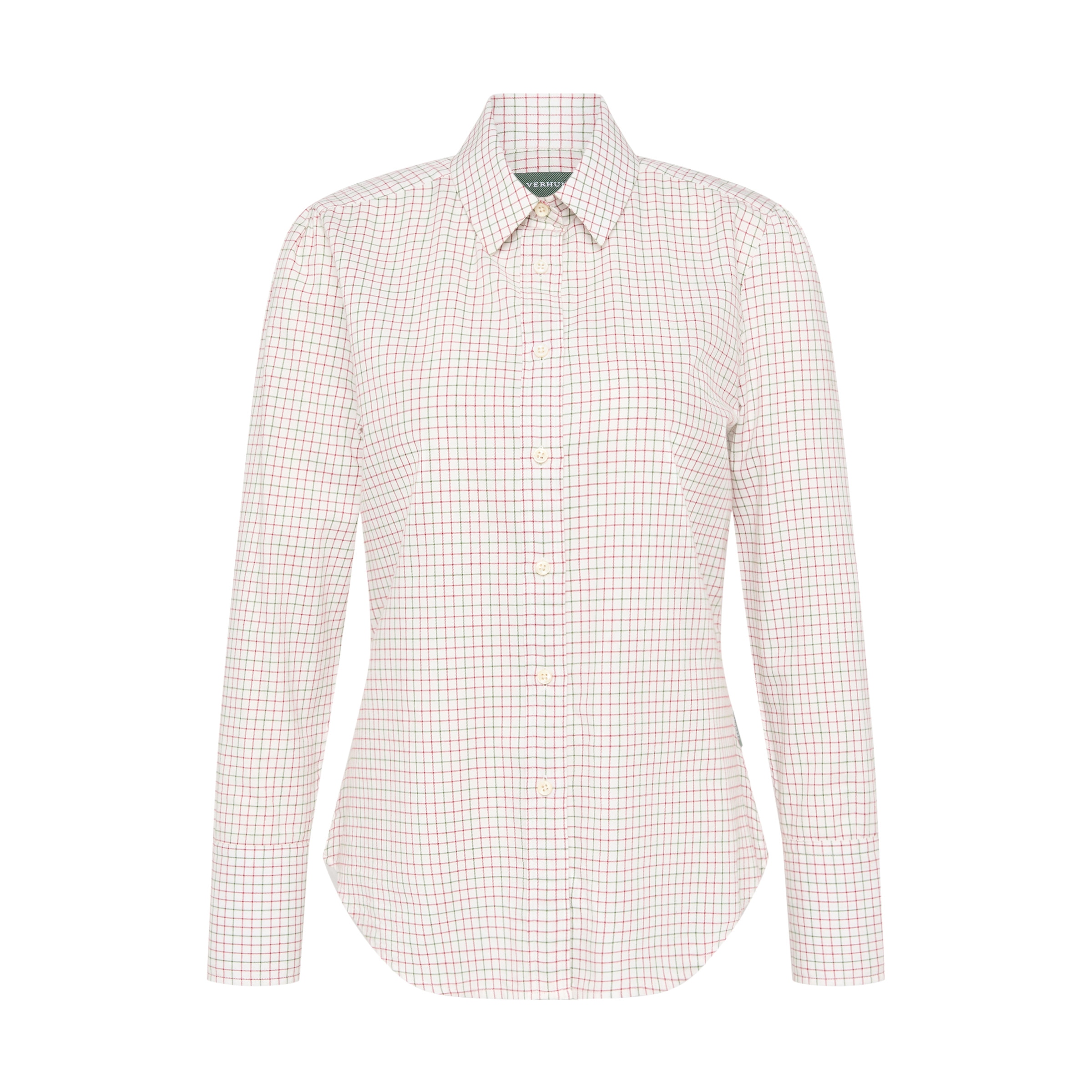Camisa aos quadrados de mulher Verde-5