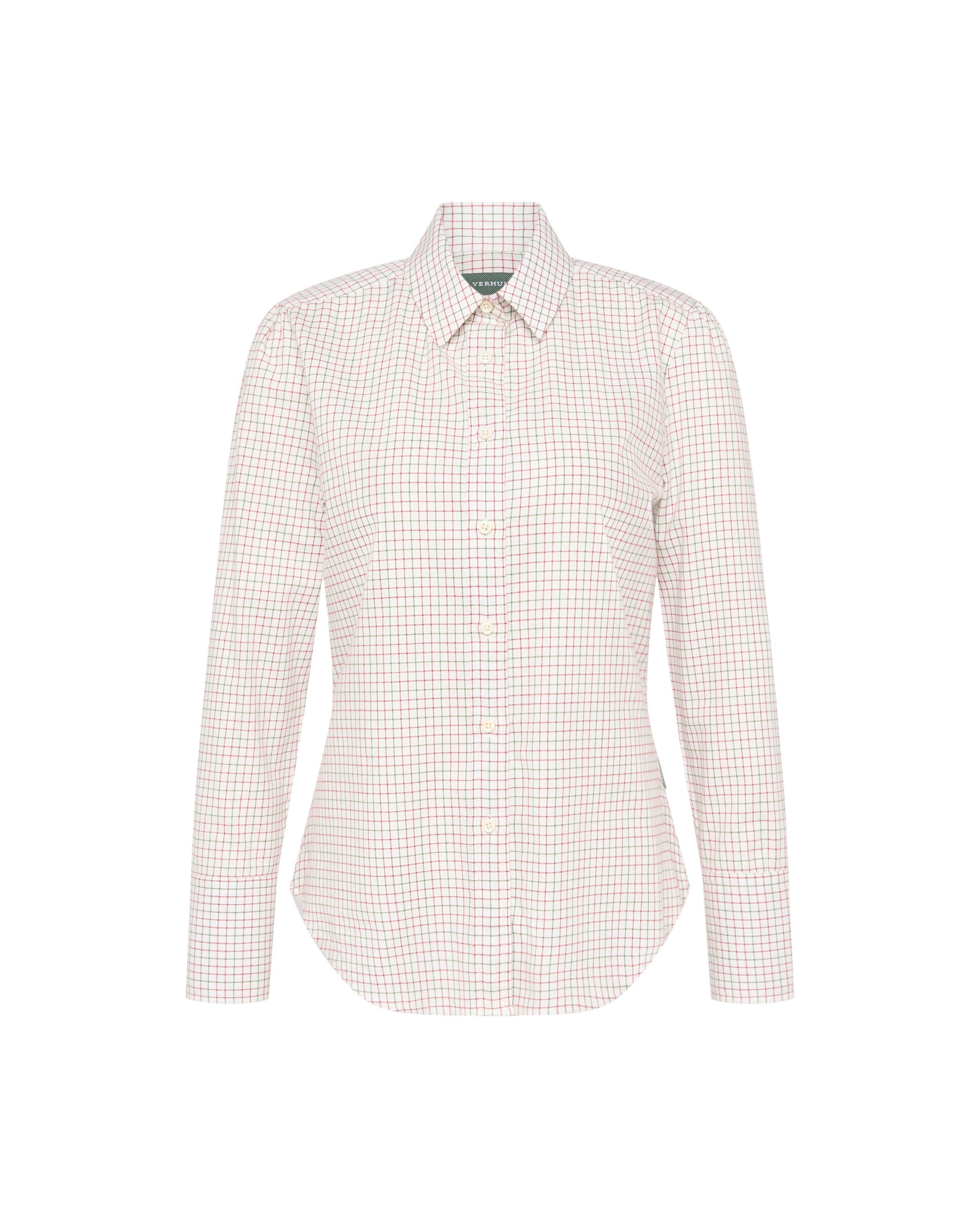 Camisa aos quadrados de mulher Verde-5