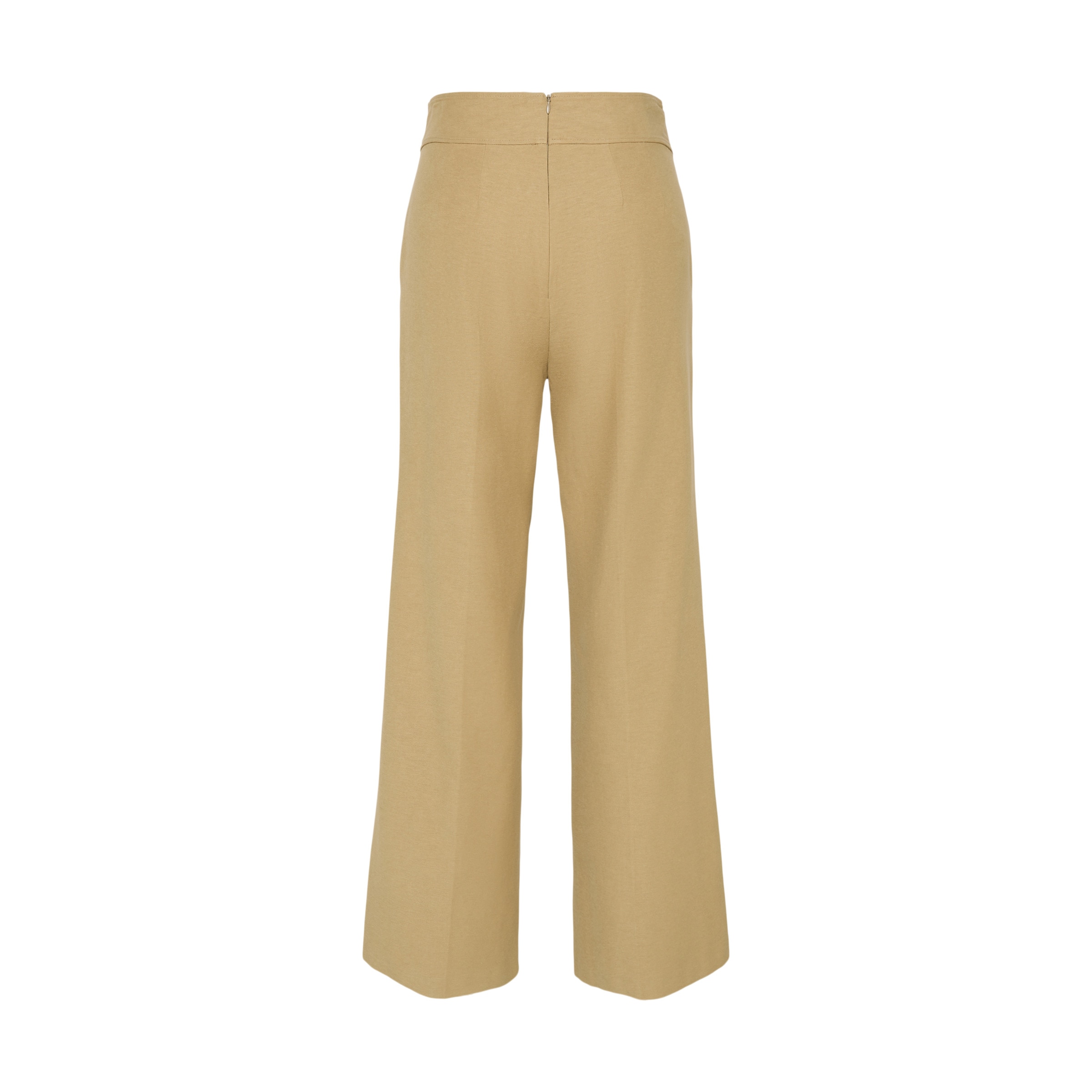 Calças Tencel de Mulher com Fivelas Amarelo-6