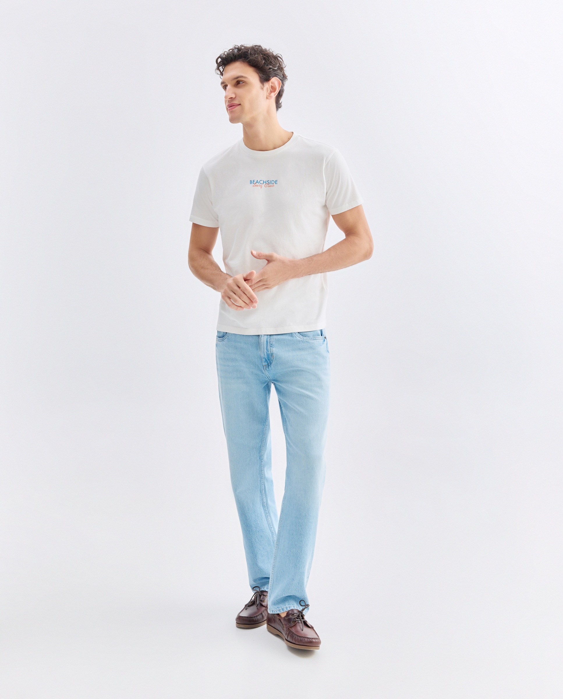 Camiseta de hombre manga corta BEACHSIDE SURF CLUB 120 Crudo-2