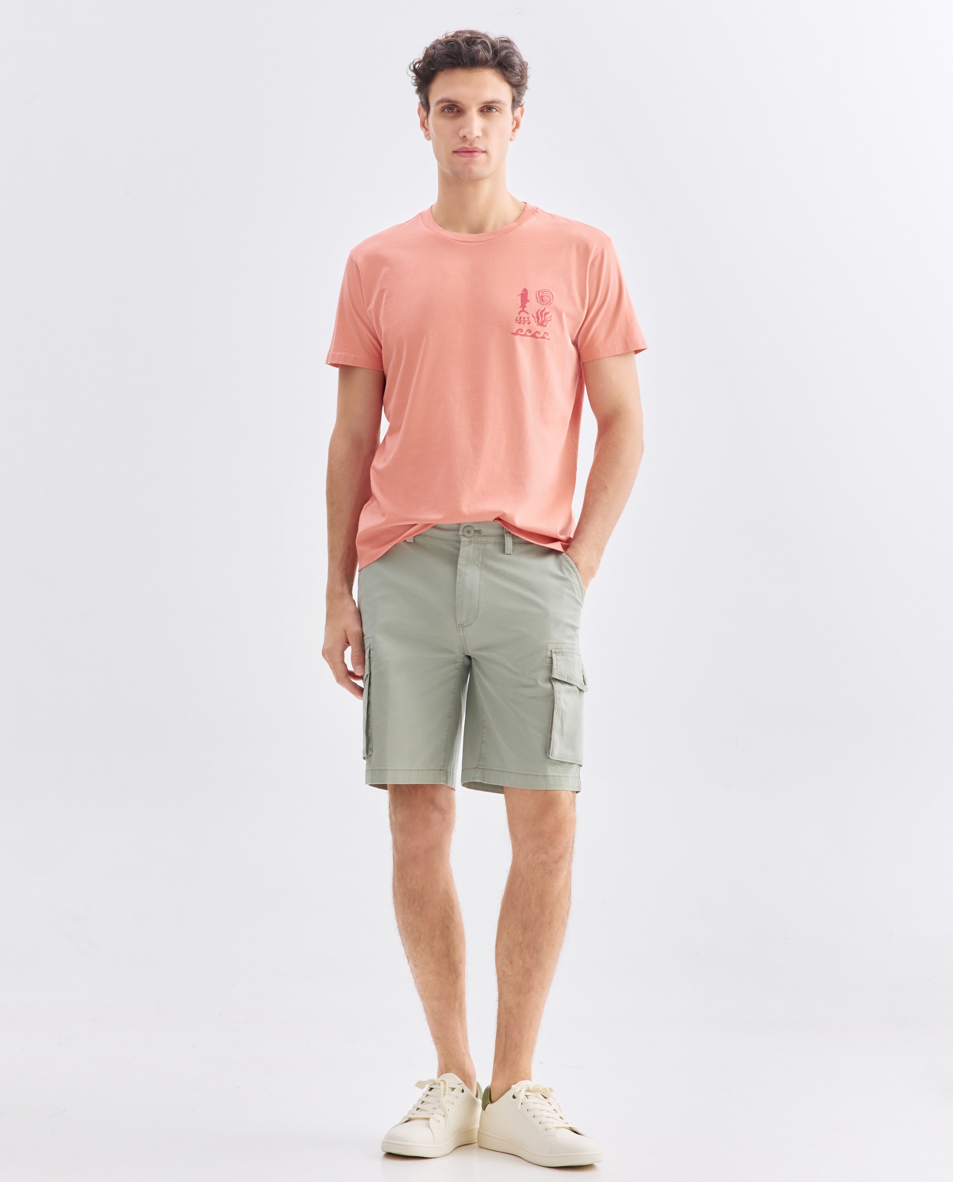 Camiseta de hombre manga corta TIBURON 660 Naranja-2
