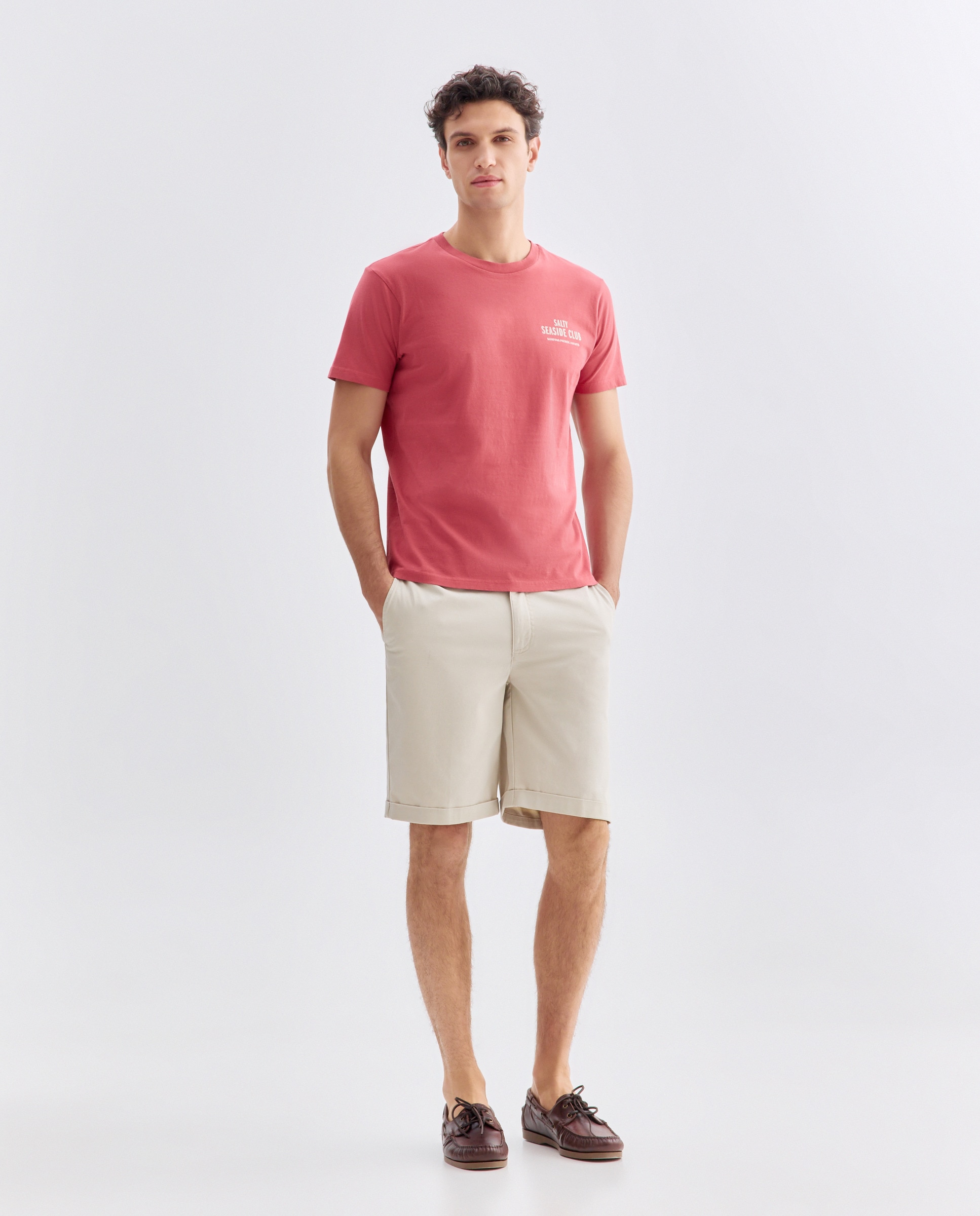 Camiseta de hombre manga corta SALTY SEASIDE CLUB 230 Rosa oscuro-3