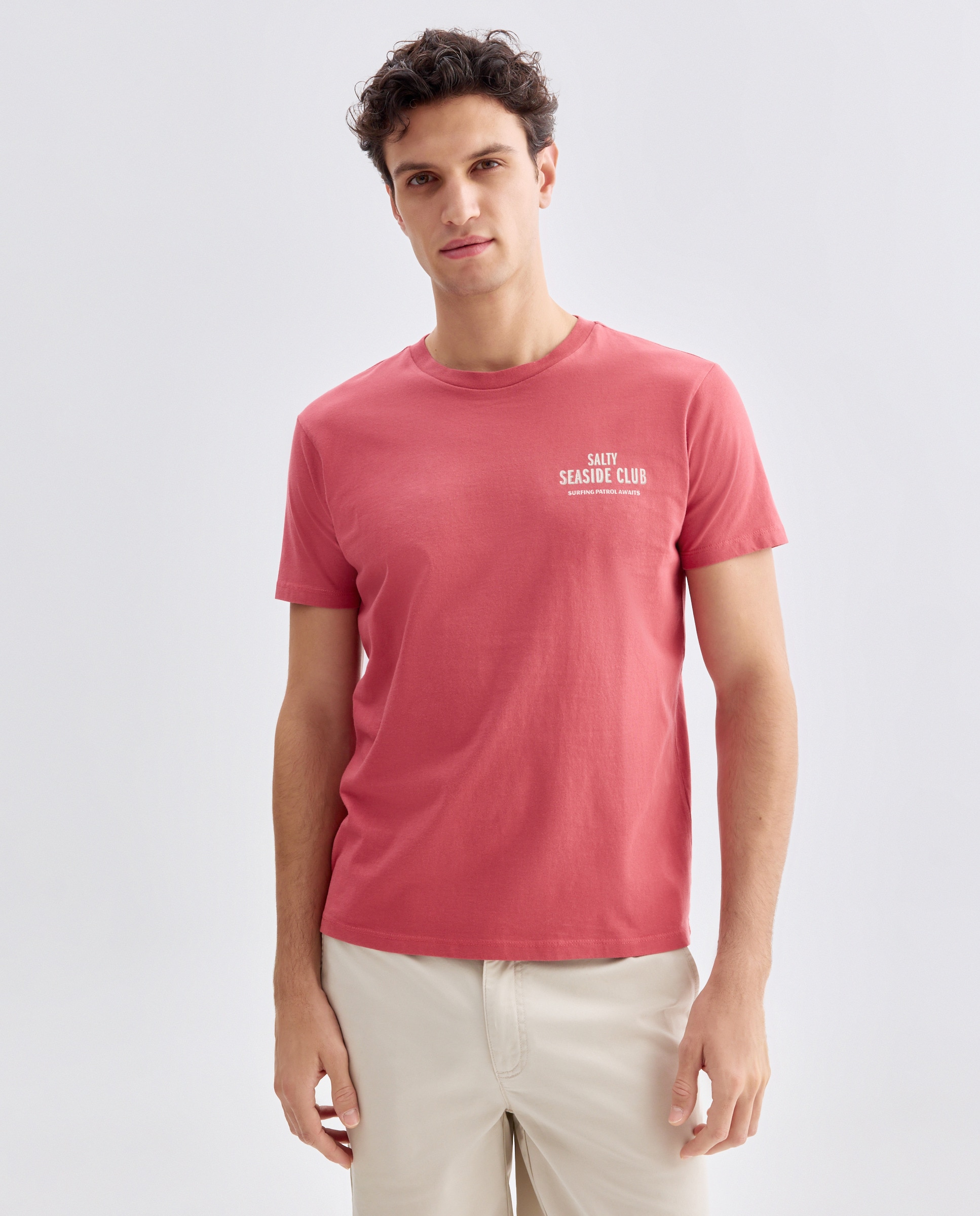 Camiseta de hombre manga corta SALTY SEASIDE CLUB 230 Rosa oscuro-2