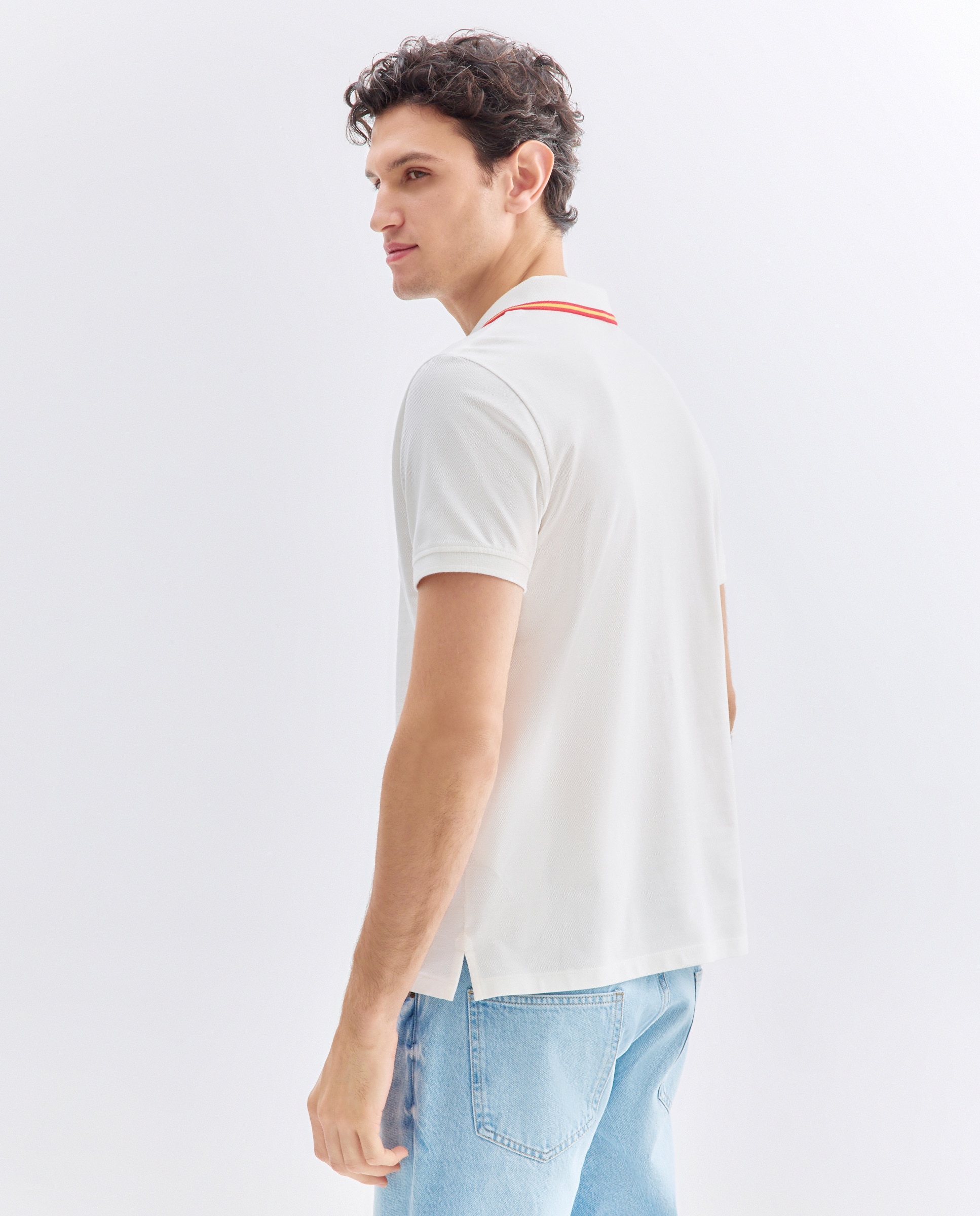 Polo de hombre manga corta pique España 120 Crudo-4