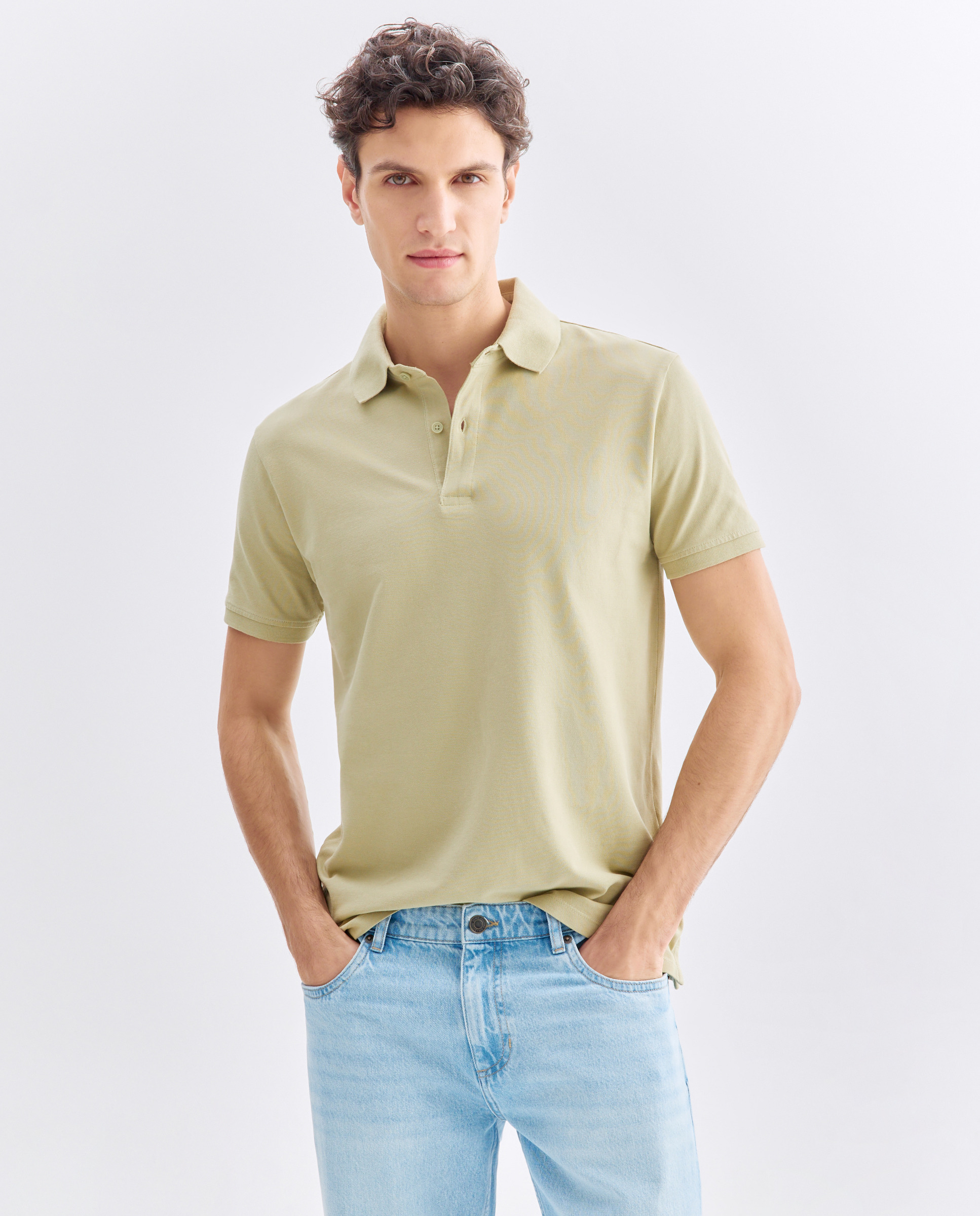 Imagen 0 de Polo de hombre manga corta pique lavado