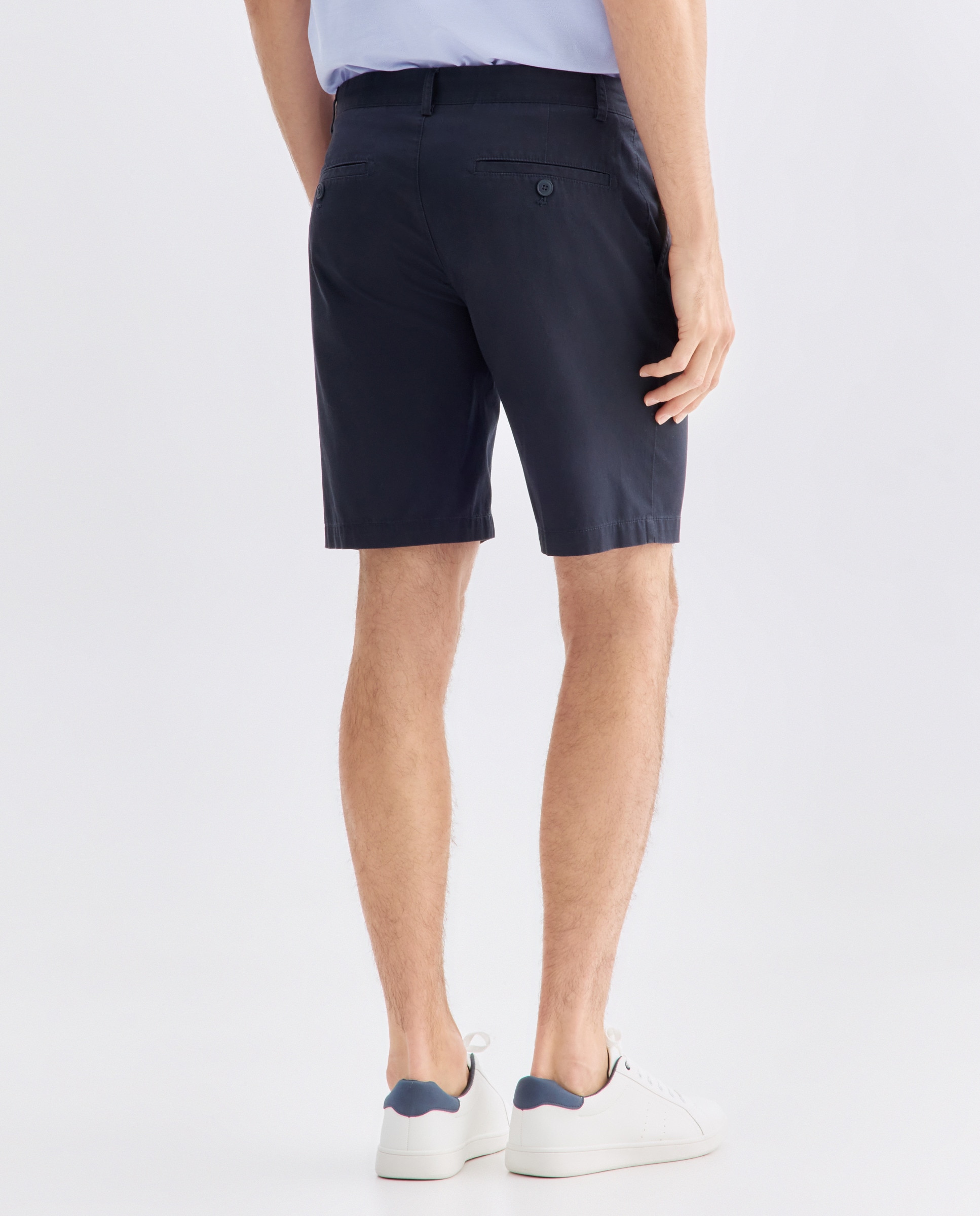 Bermuda hombre chino con pinzas 471 Índigo-3