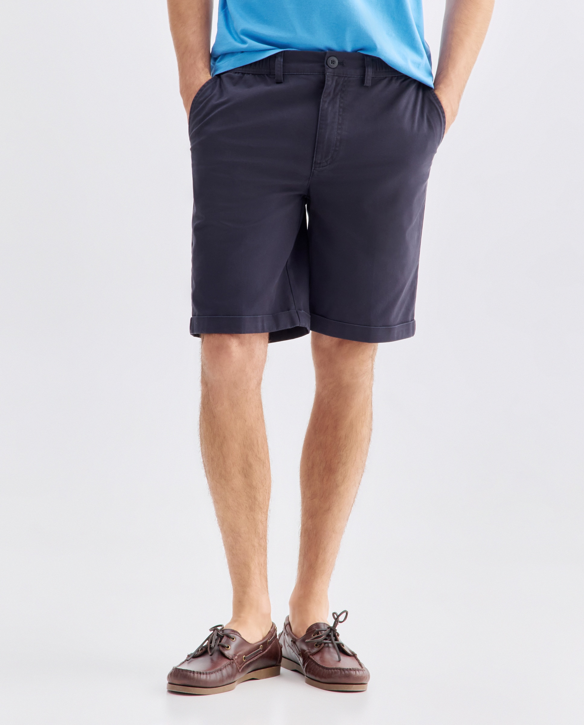 Bermuda hombre chino con goma 471 Índigo-2
