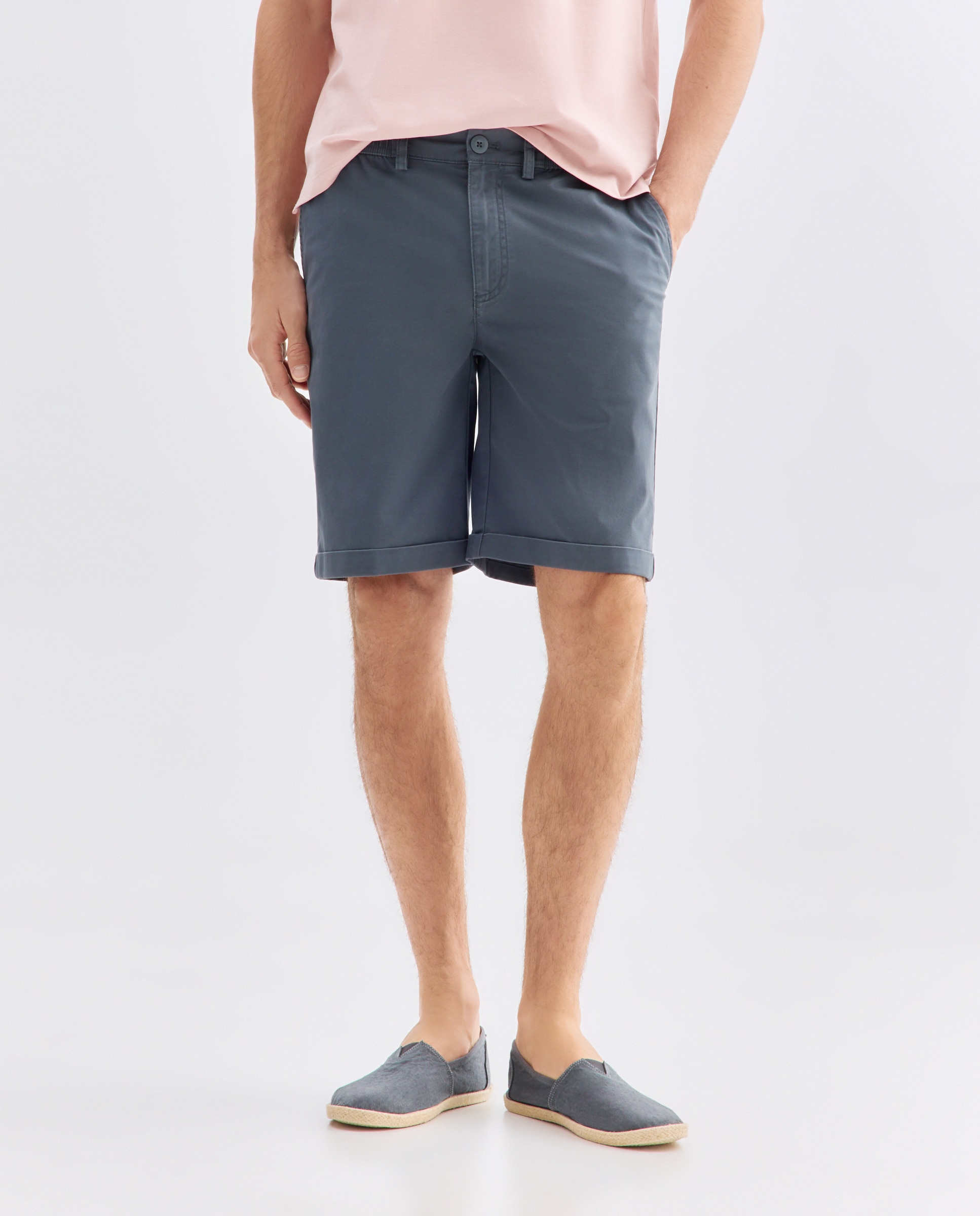 Bermuda hombre chino con goma 430 Azul oscuro-2