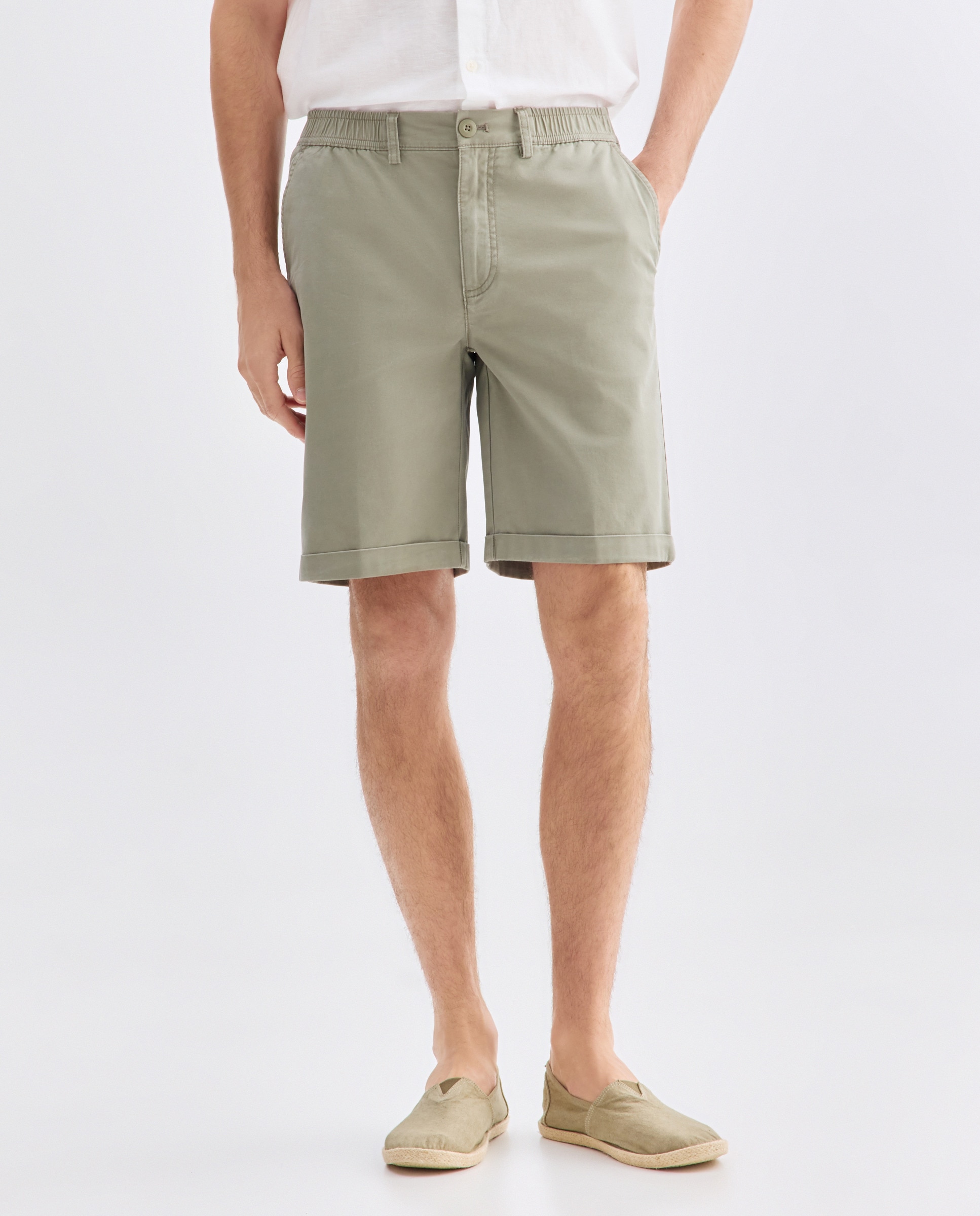 Bermuda hombre chino con goma 520 Kaki-2