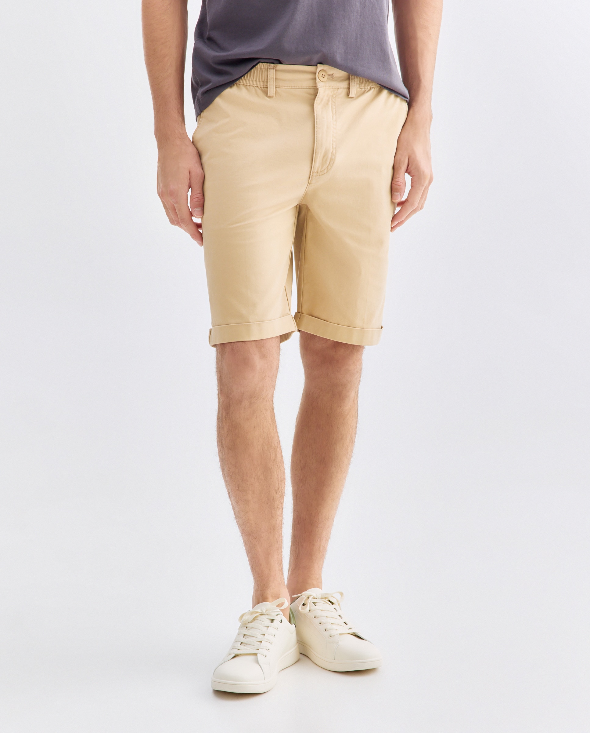 Bermuda hombre chino con goma 730 Camel-2