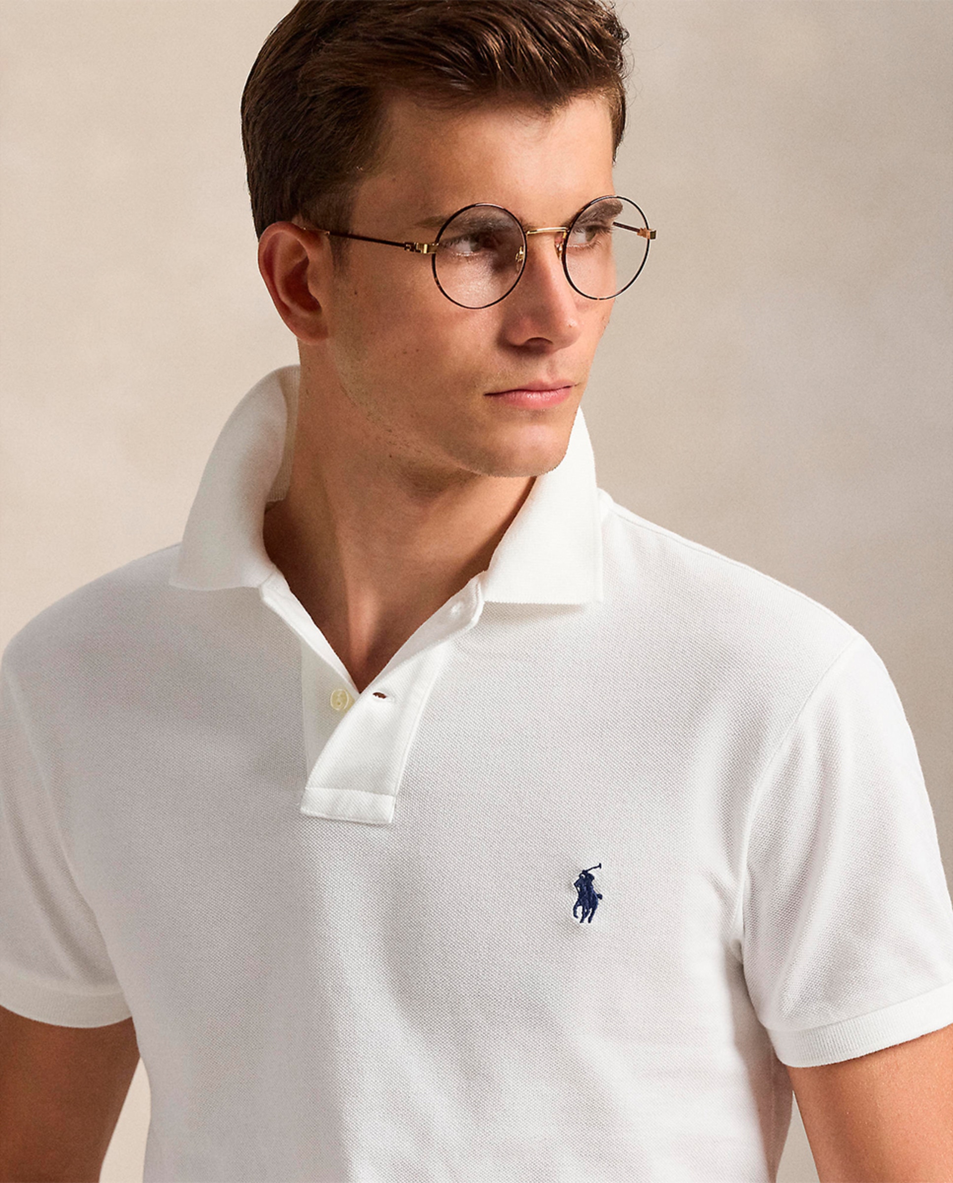 Polo Piqué Regular Fit Branco-4