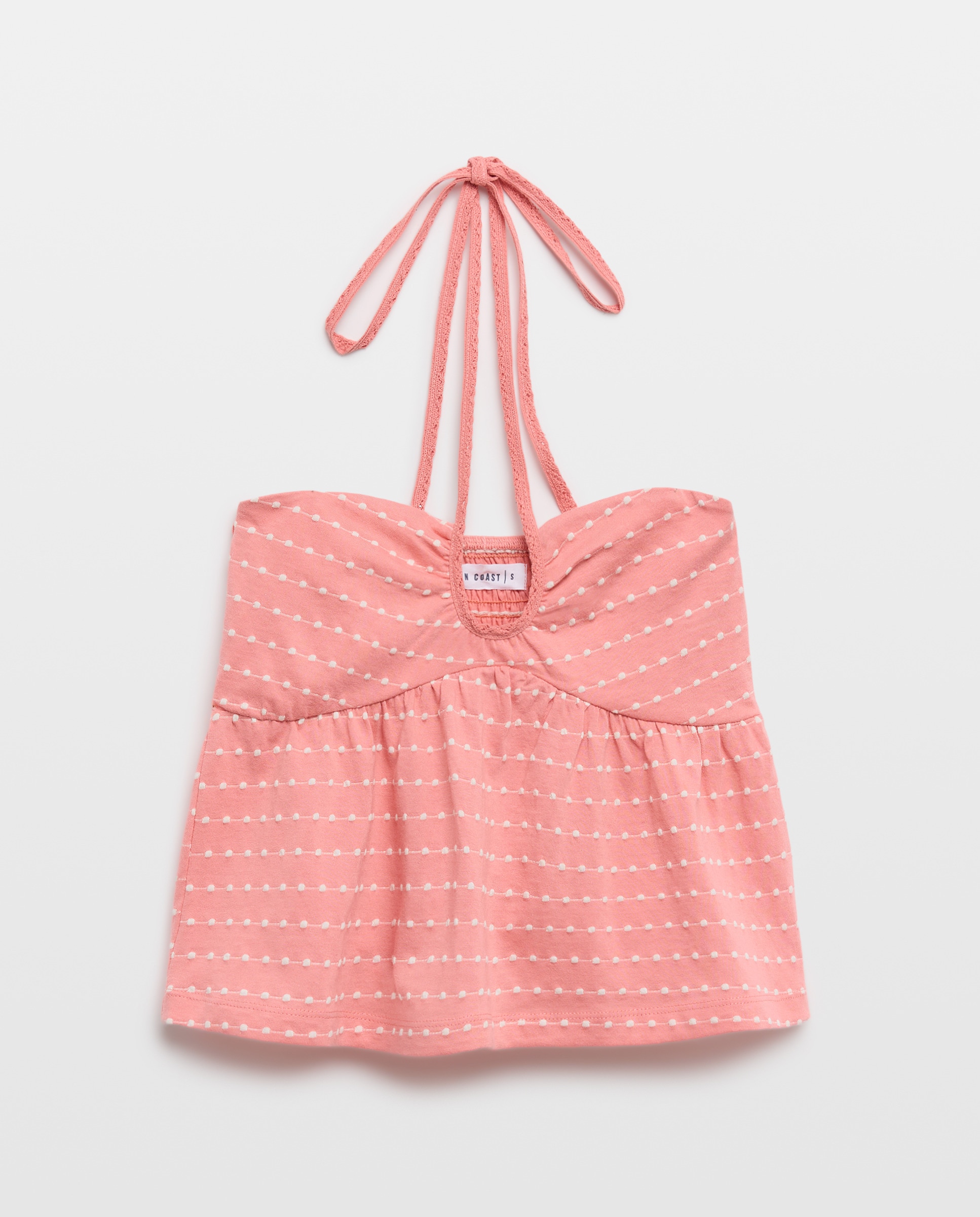 Imagen 4 de Top de mujer halter con tejido de relieve - Green Coast - Blanco Blanco