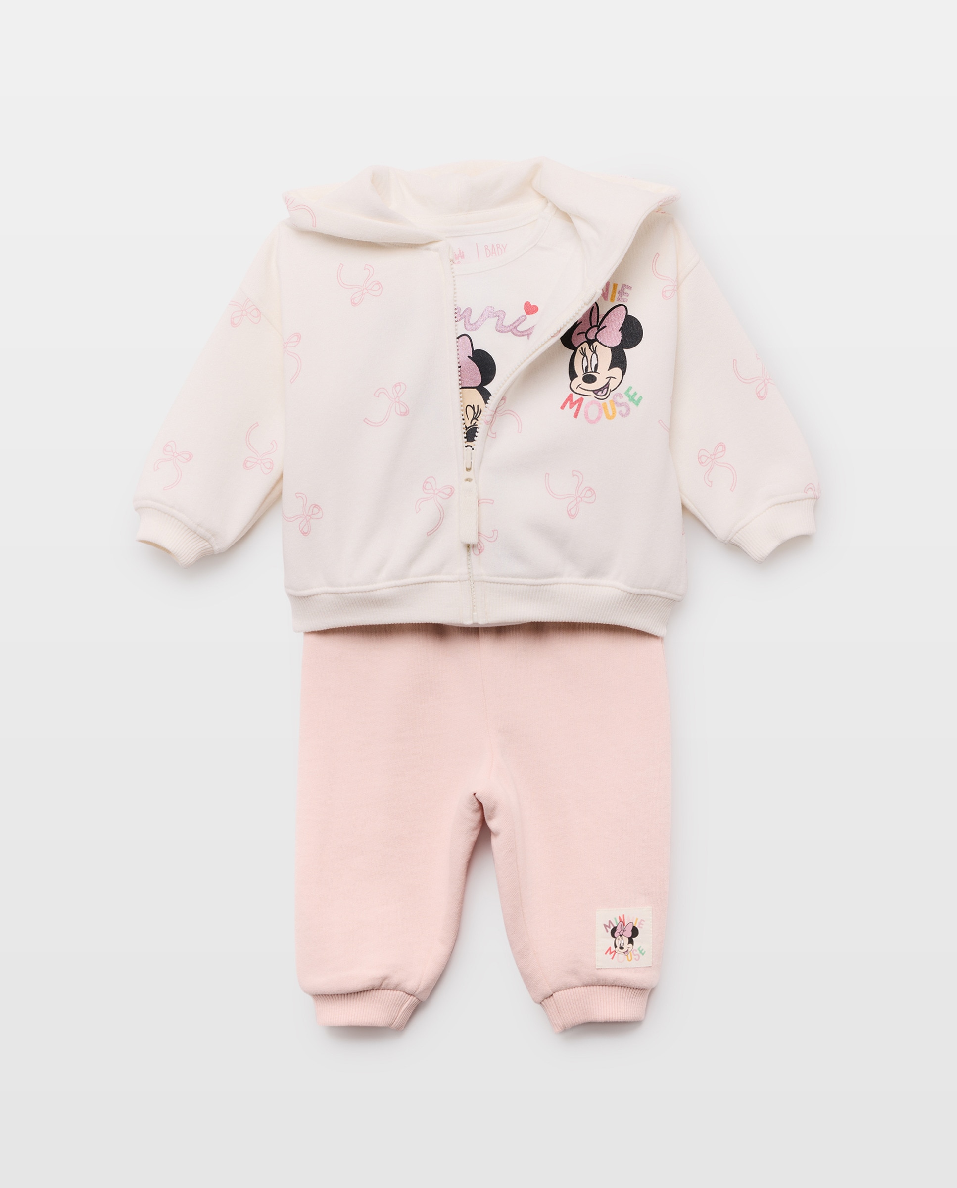 Conjunto de bebé 3 piezas pantalón largo y estampado MINNIE - Baby El Corte Inglés - Rosa Rosa-1