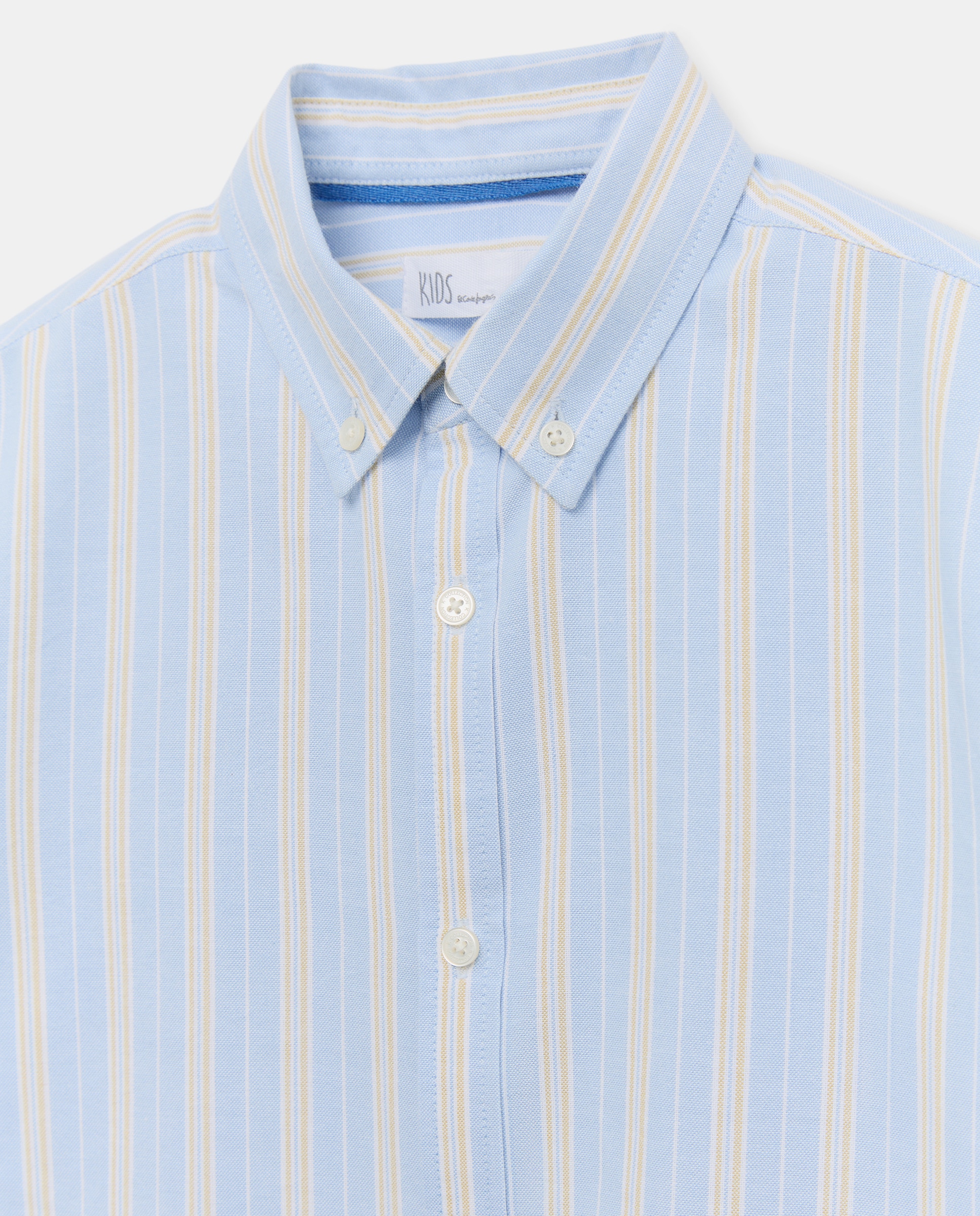 Camisa Oxford às Riscas com Manga Comprida Kids El Corte Inglés Verde-6