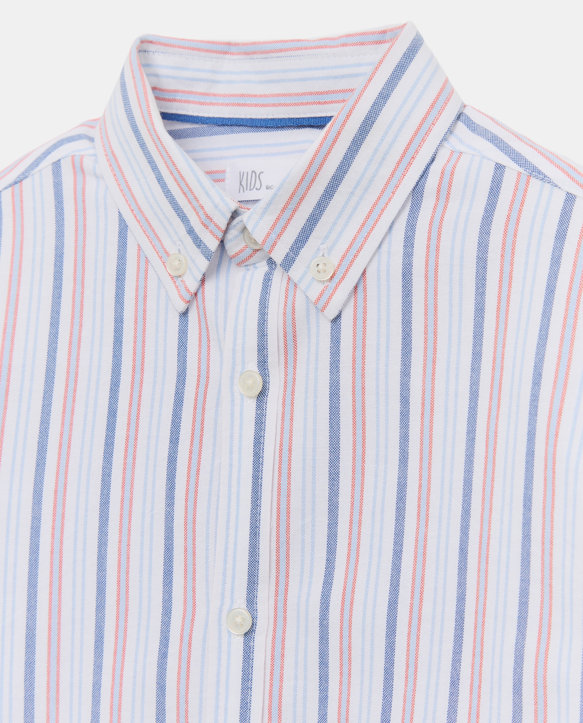 Camisa Oxford às Riscas com Manga Comprida Castanho-6