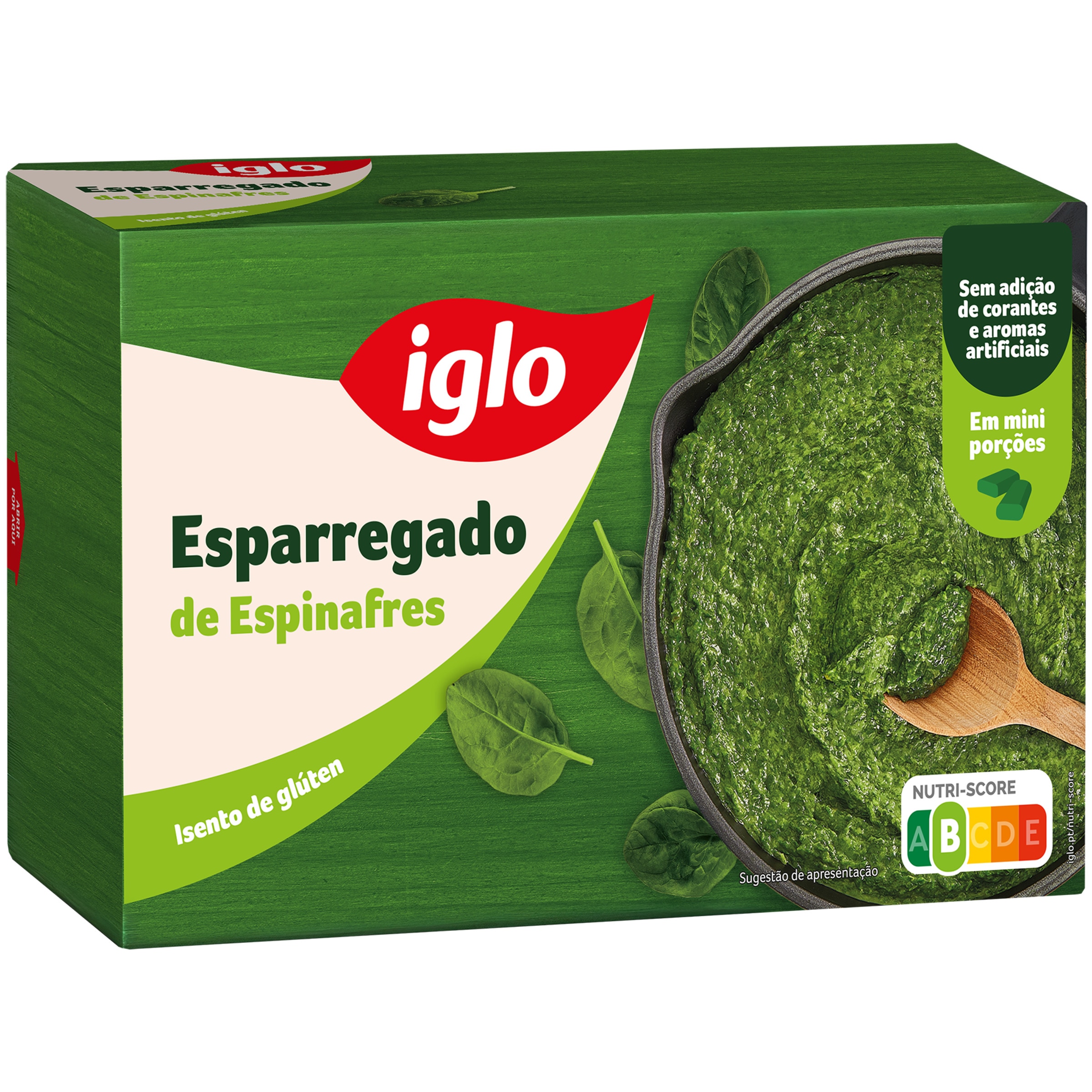 Esparregado de Espinafres sem Glúten embalagem 750 g