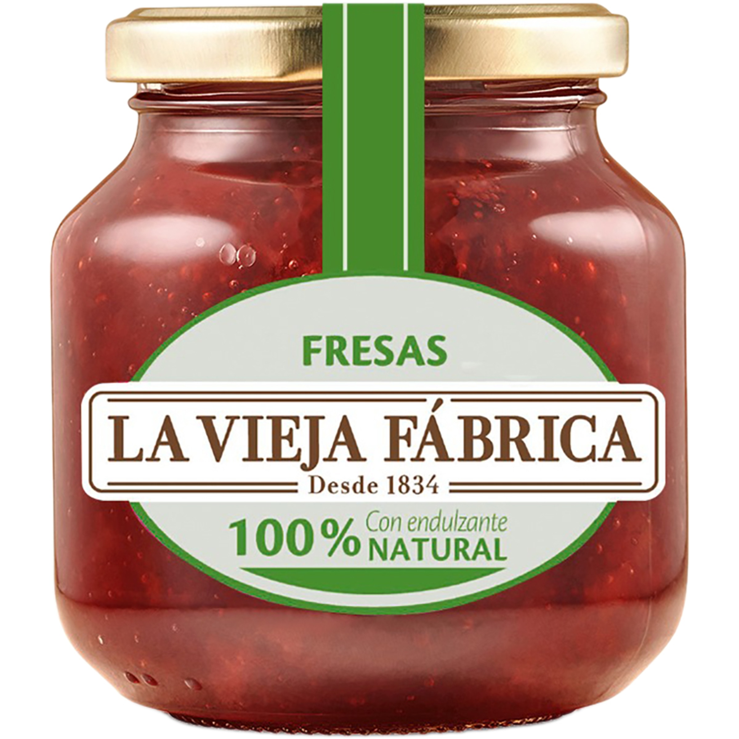 mermelada de fresas 100% natural con endulzante frasco 280 g