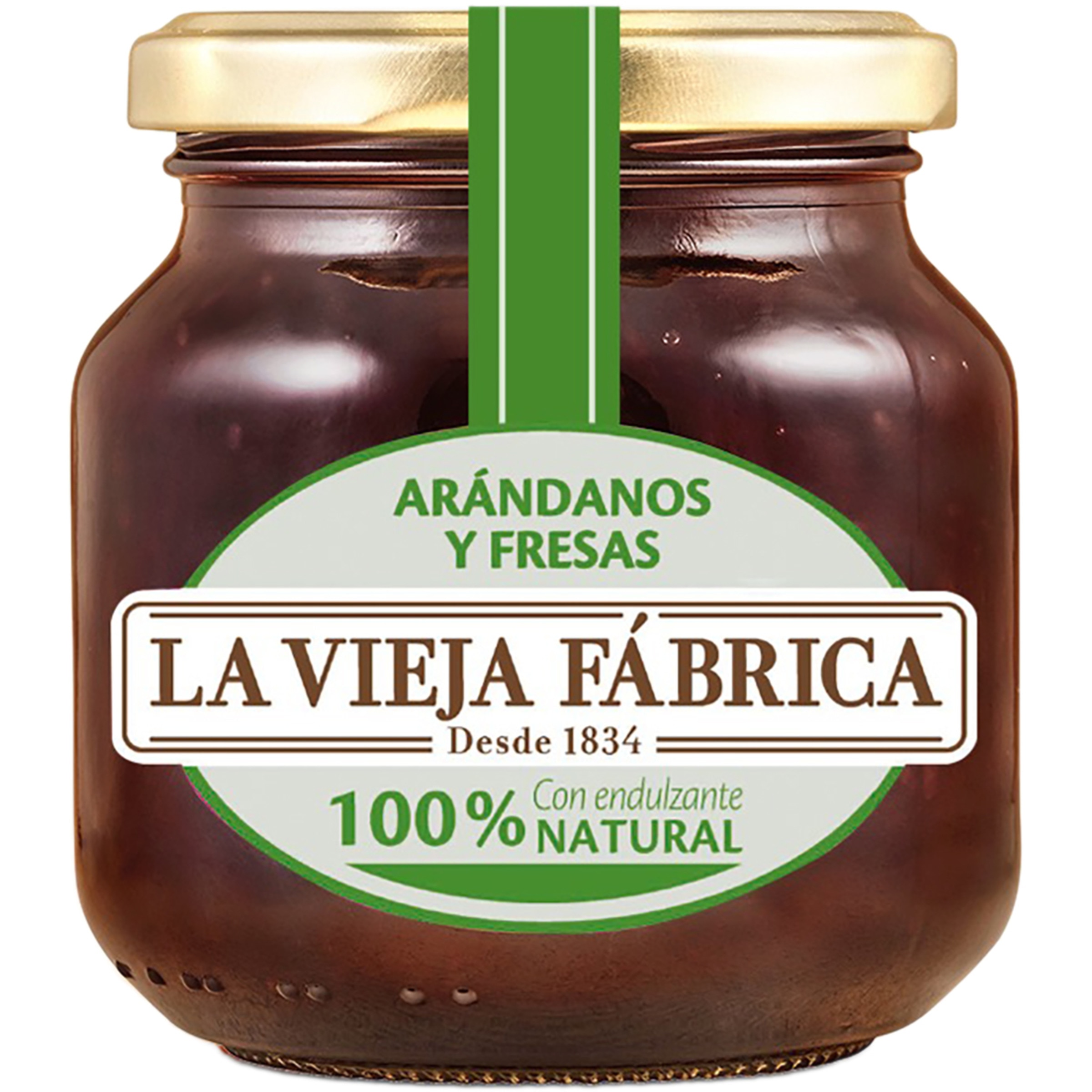 mermelada de arándanos y fresa 100% natural con endulzante frasco 280 g