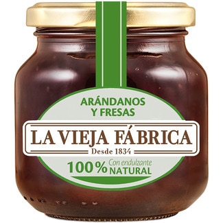 mermelada de arándanos y fresa 100% natural con endulzante frasco 280 g - La Vieja Fabrica
